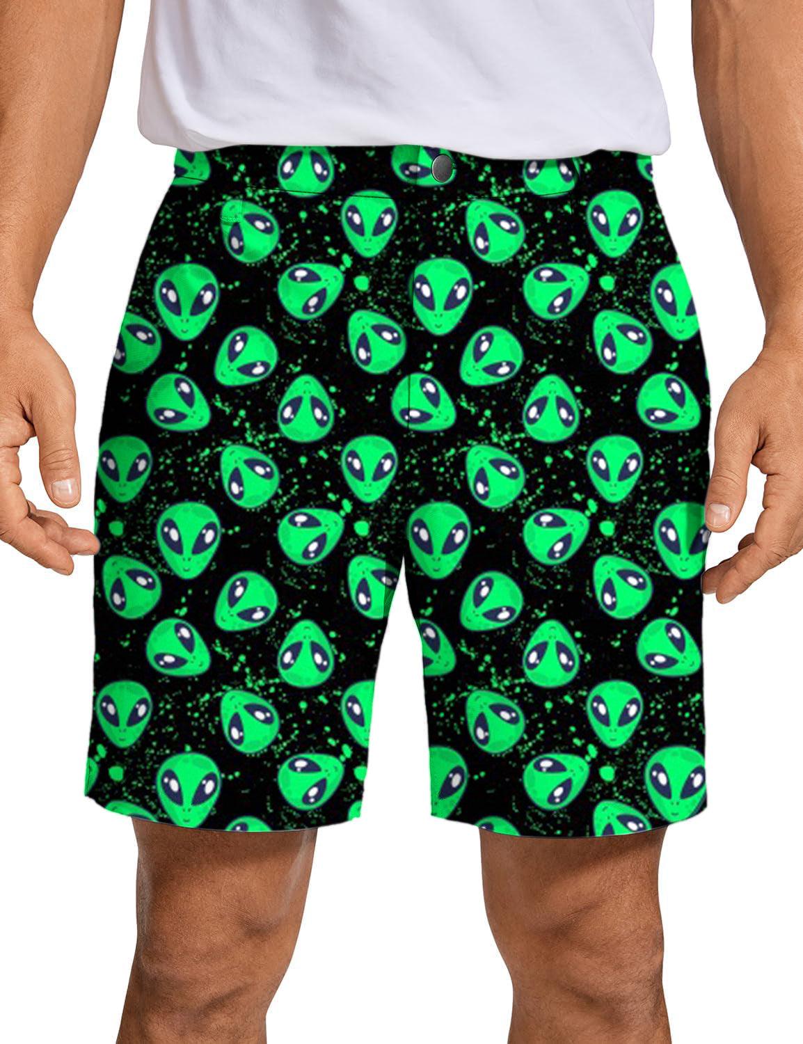 Men Alien Invasion Golf Shorts