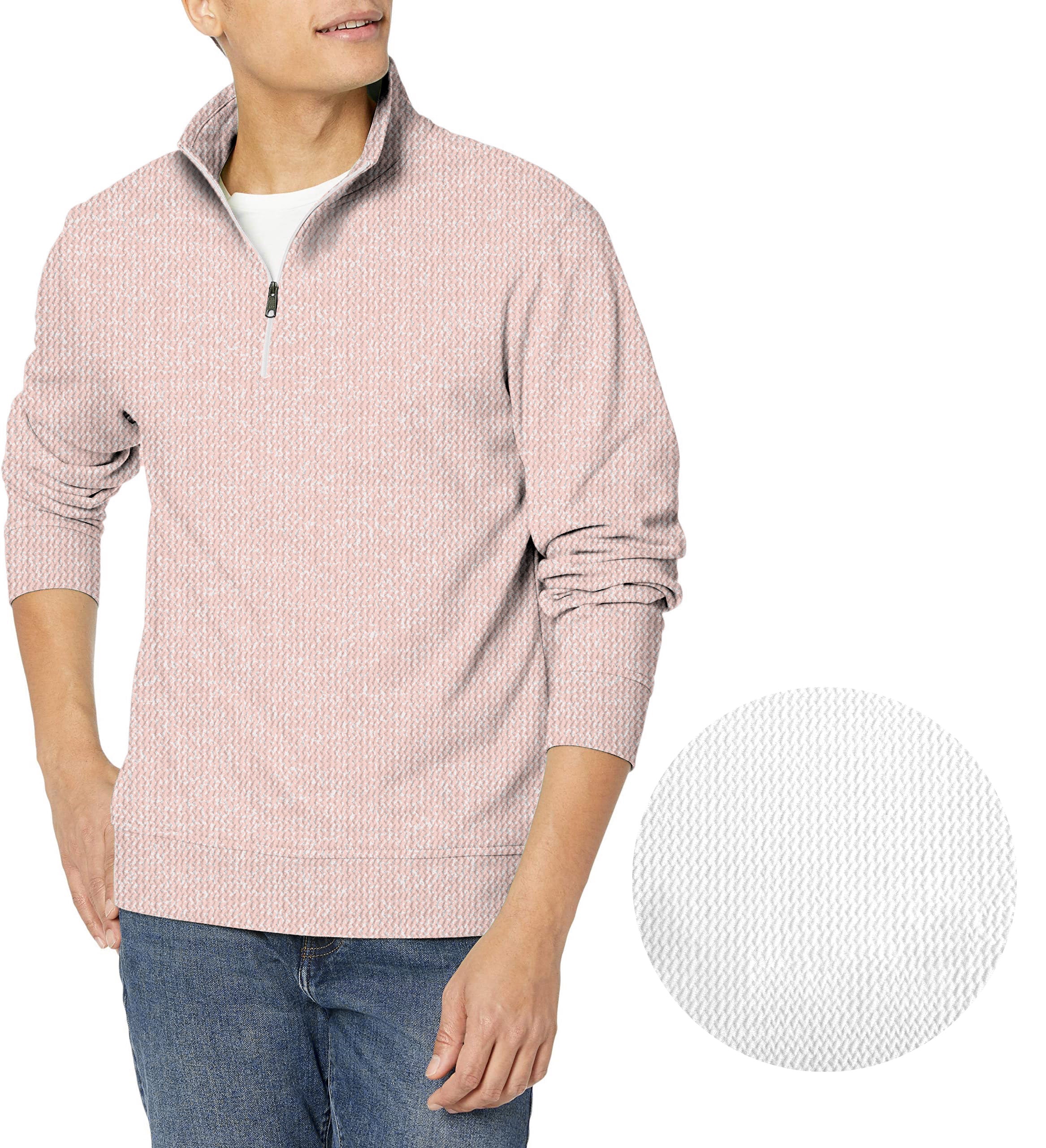 Peach Performance-Men's Golf Waffle Zipper Pullover