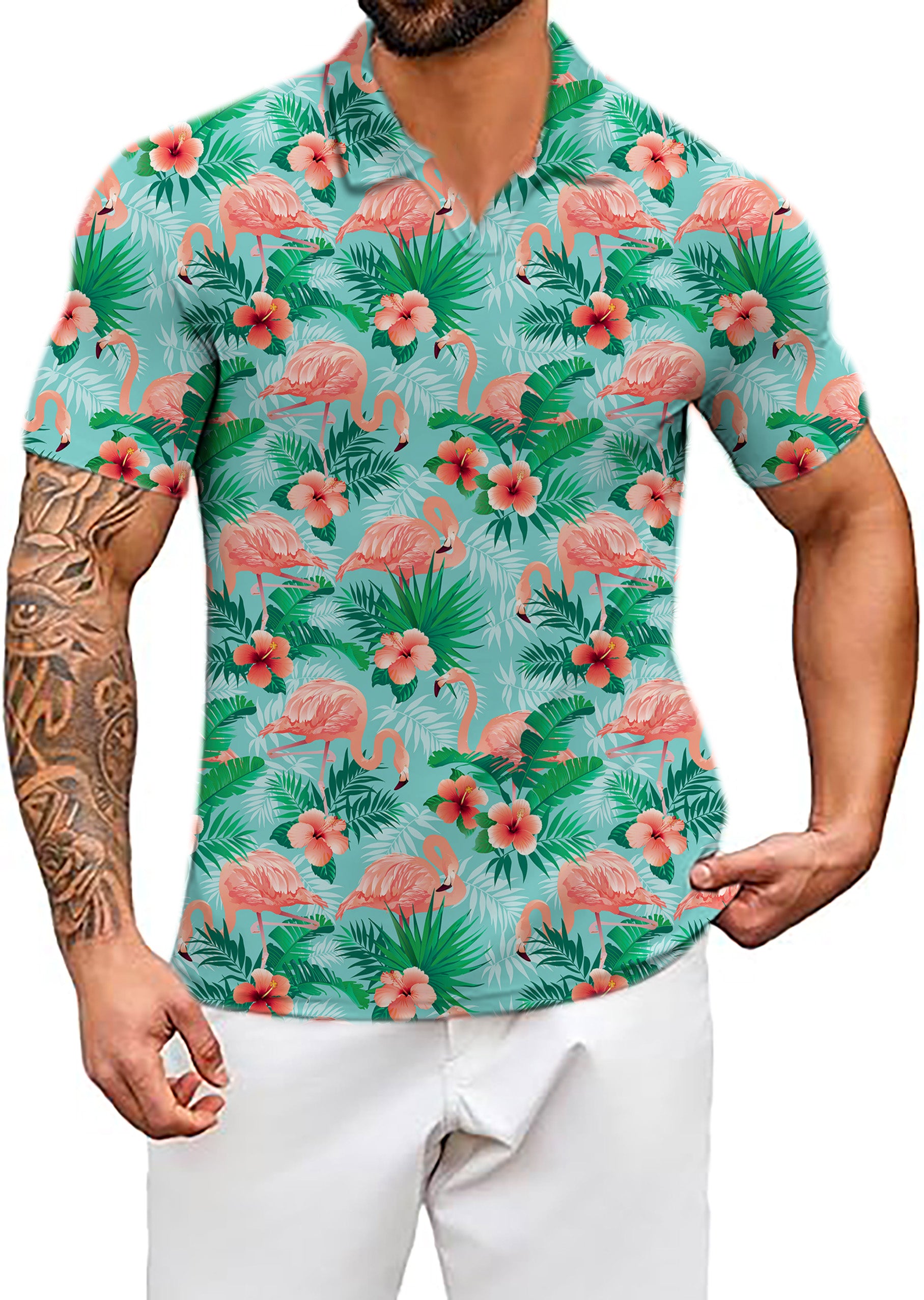 Men's Pau Hana V Neck Golf Polo Shirts