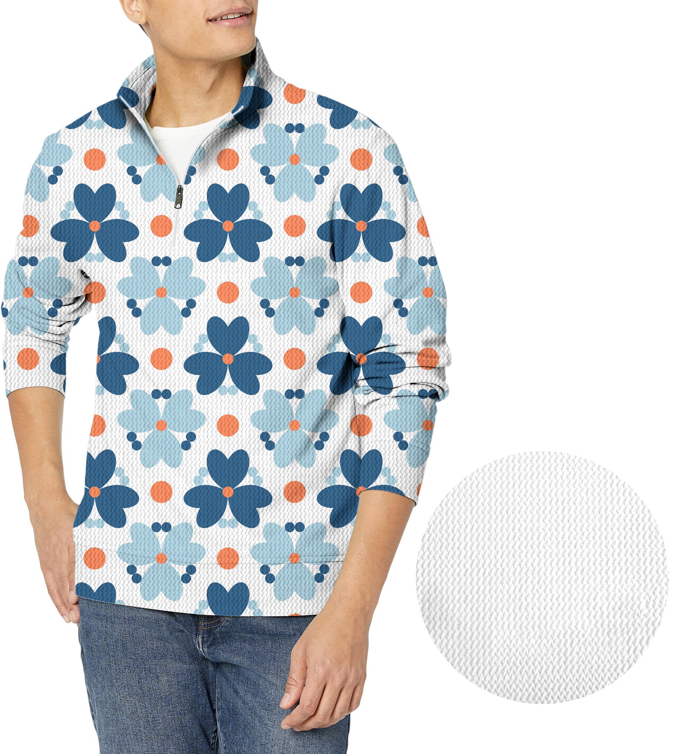 Modern Golfer-Men's Golf Waffle Zipper Pullover