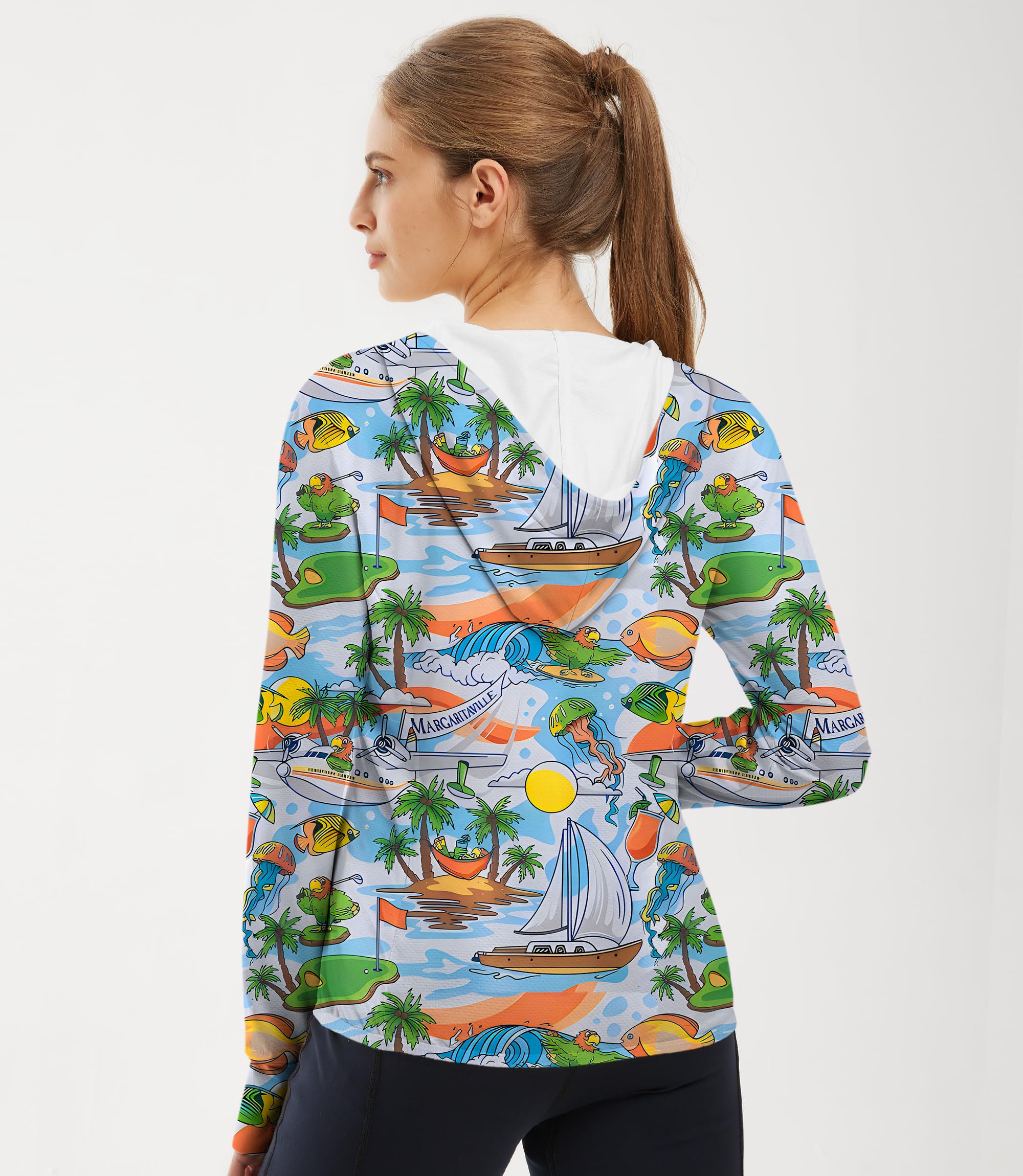 Women's Outdoor MARGARITAVILLE - PINS IN PARADISE Golf Sun Protection Slim Fit zip hoodies