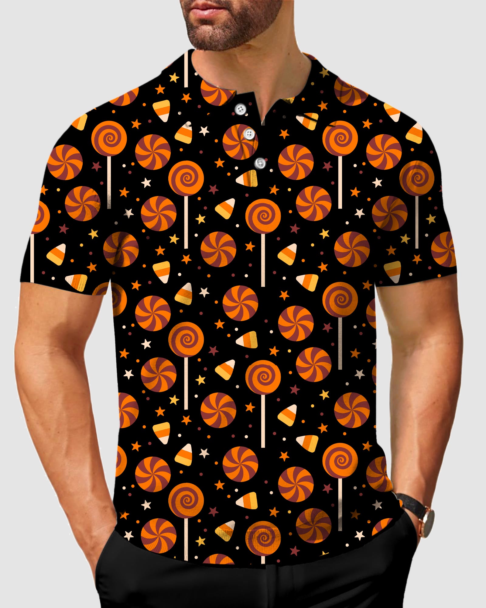 Men's Halloween Lollipops Polo