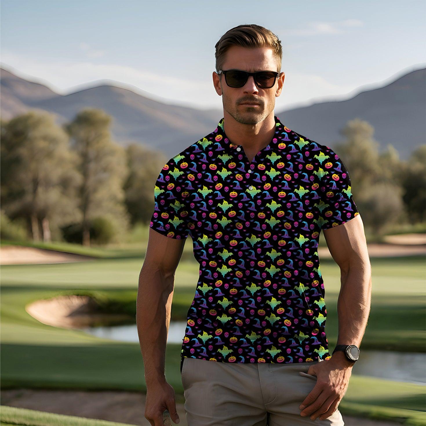 Men's Neon Halloween Spirit golf polo