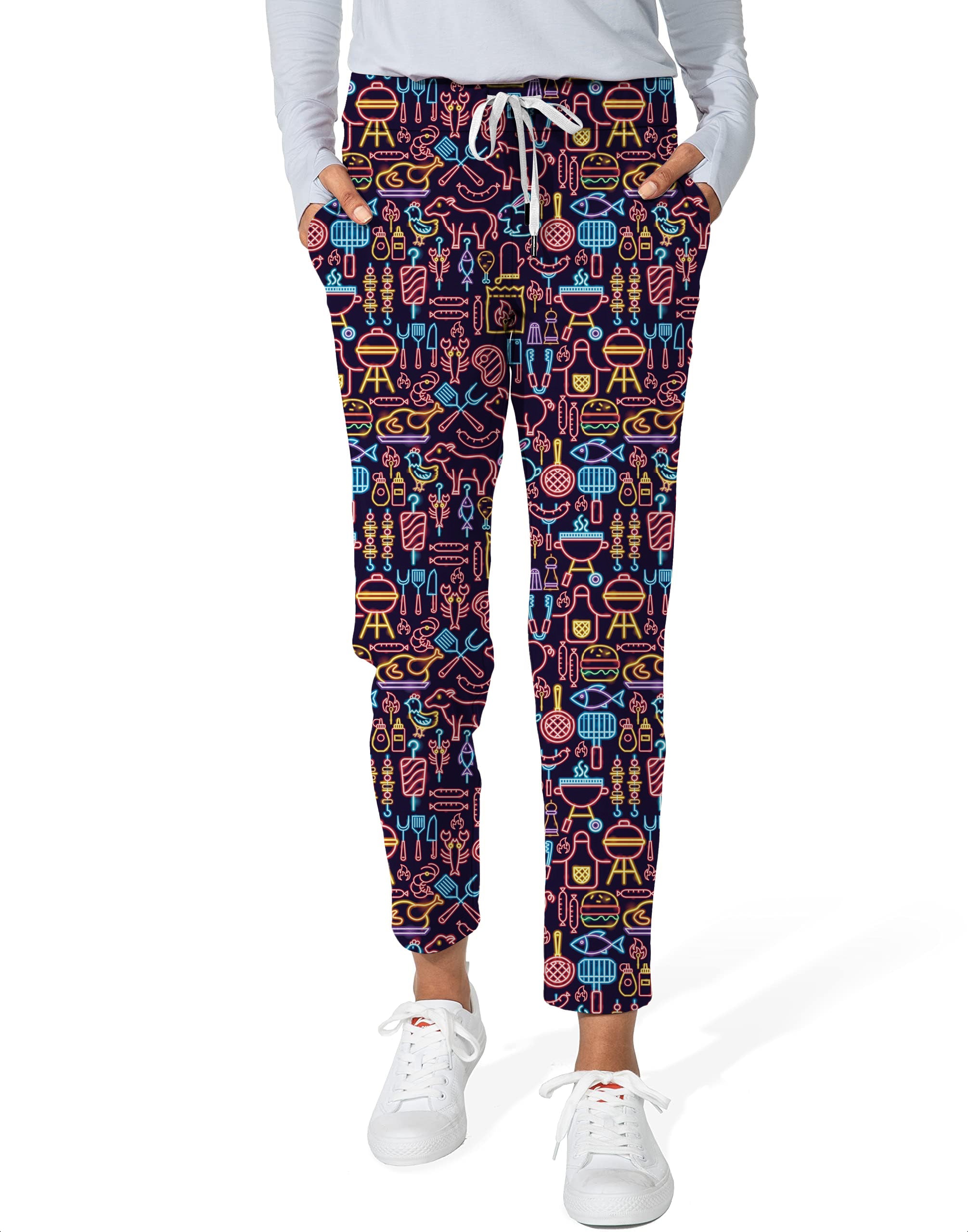 Neon bbq-Women's 7/8 Stretch Ankle Golf Pants