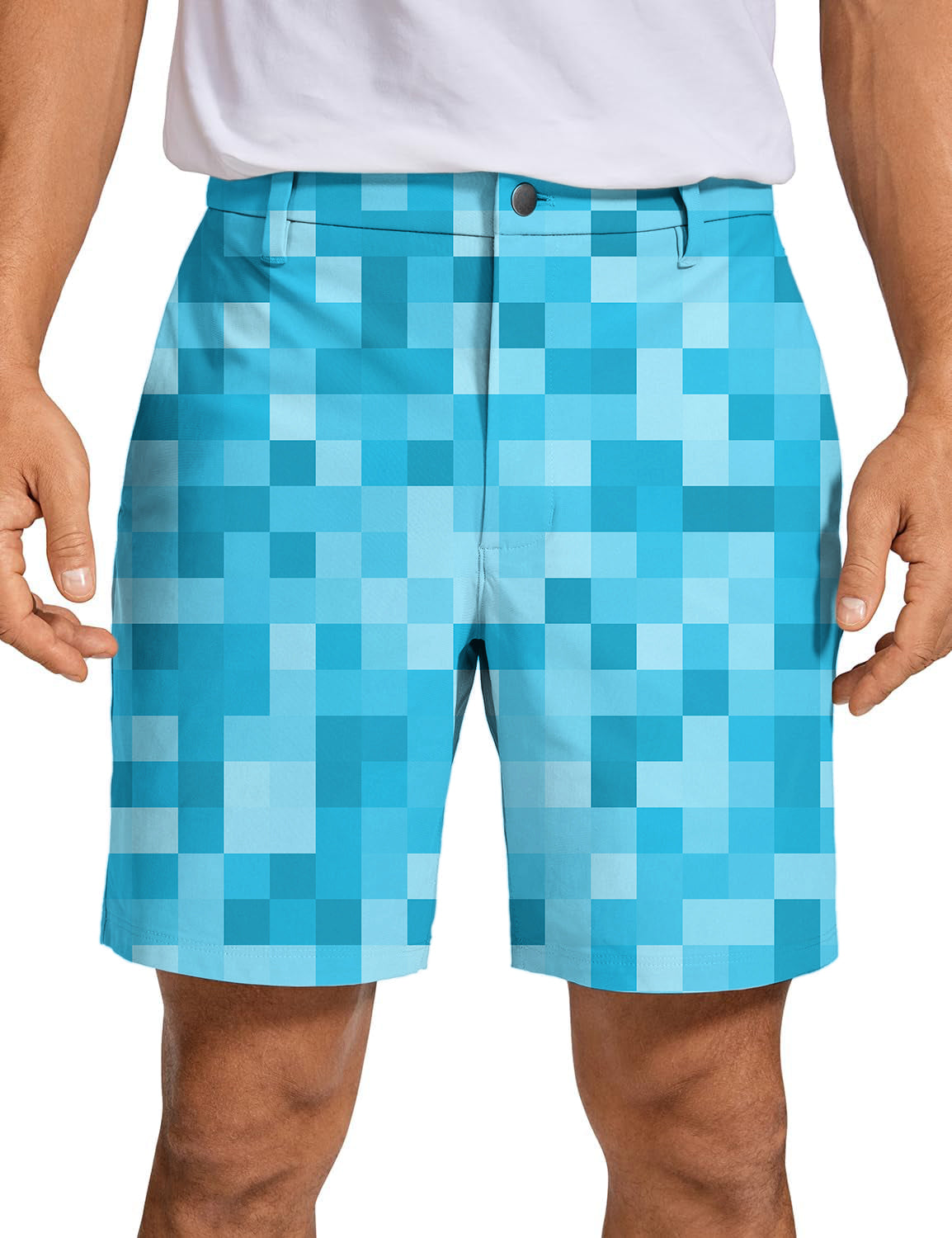 Men's Blue Pixel Big Golf Shorts