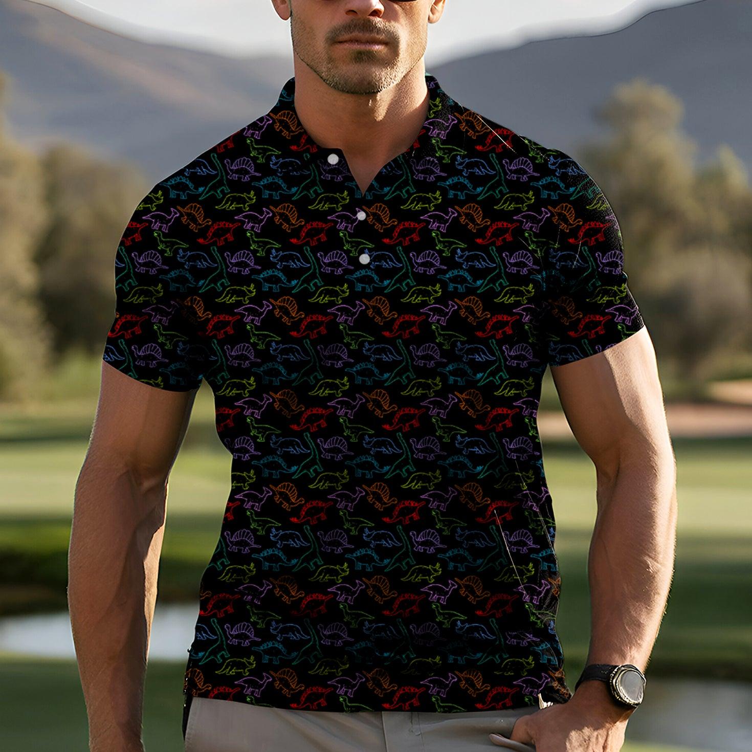 Men's Electric Dinos golf polo