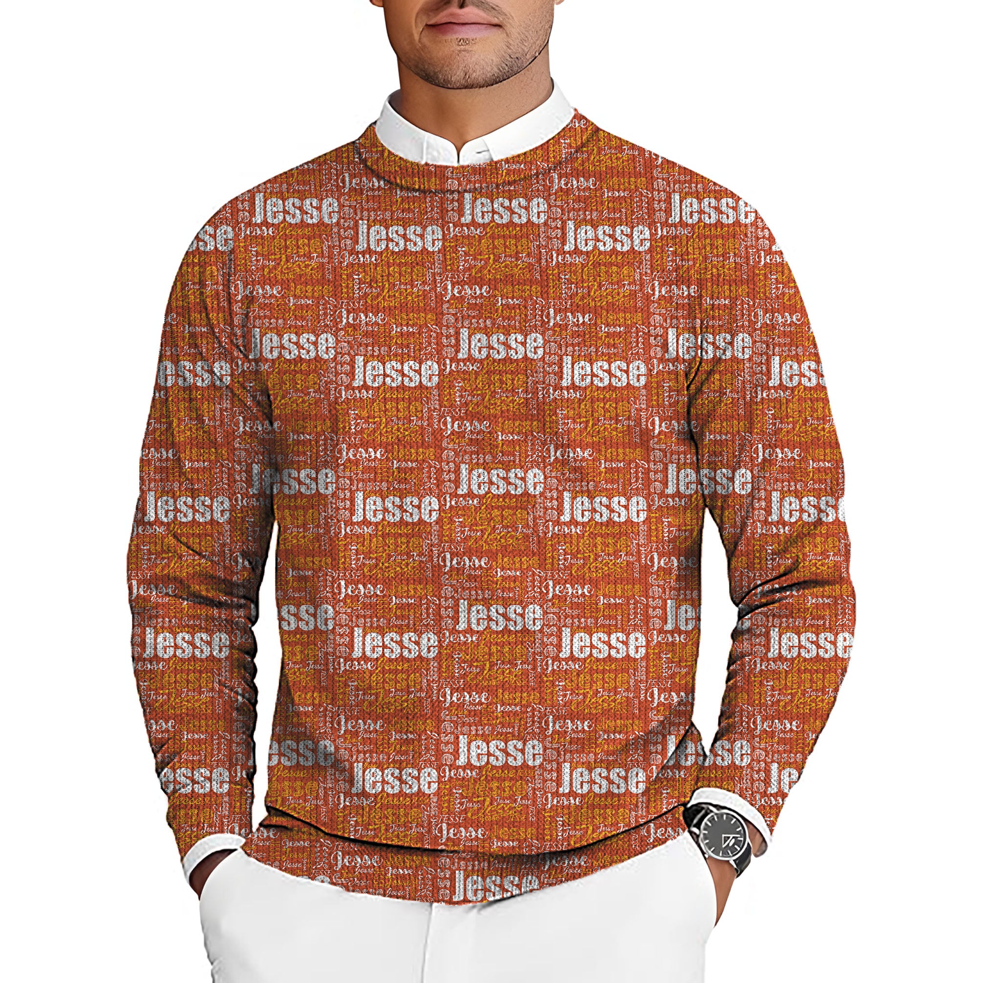 Custom name capper Men's Golf Crewneck Pullover Sweaters Ugly Sweater