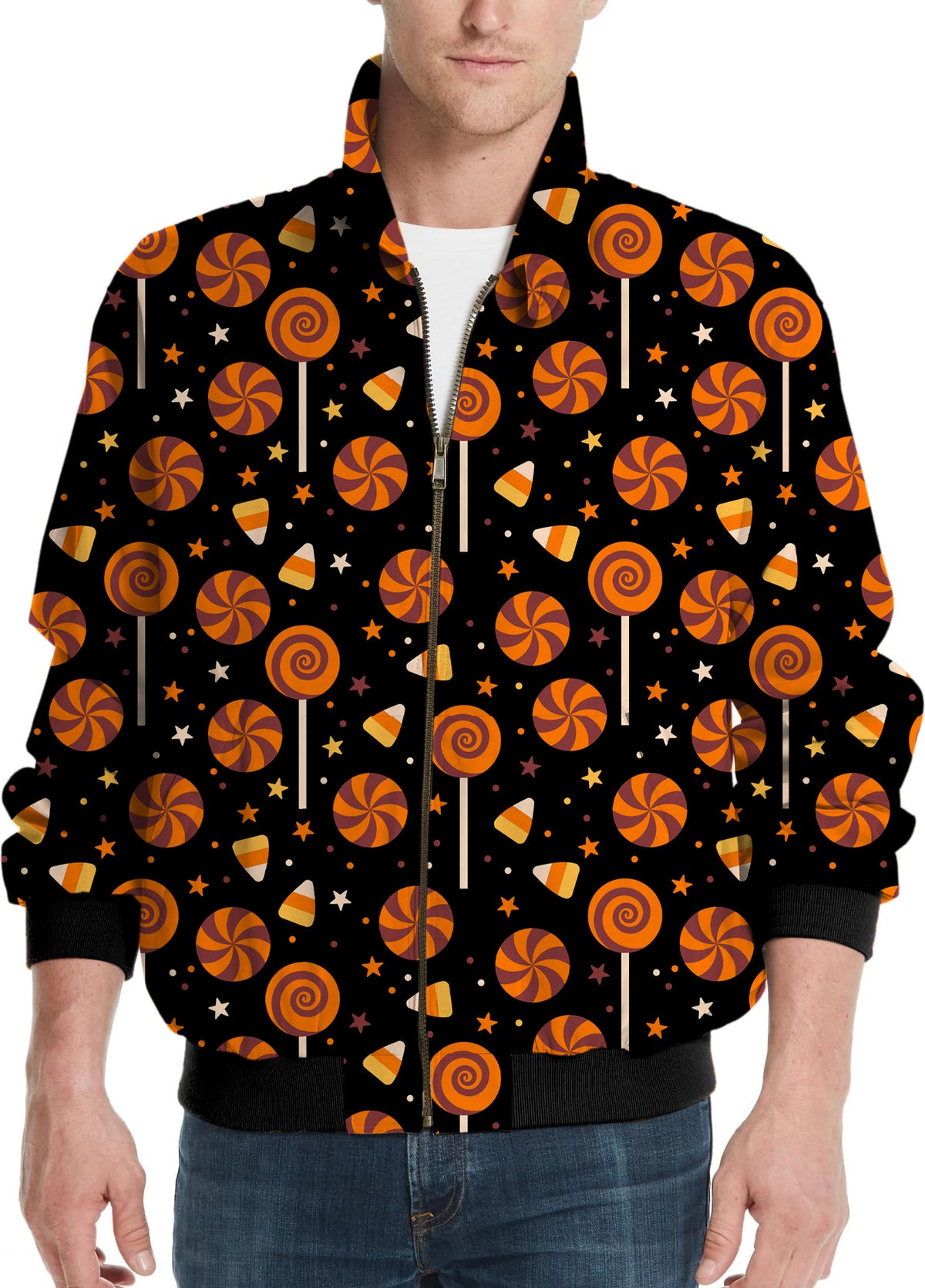 Halloween Lollipops Men's Golf Windbreaker Light Jacket