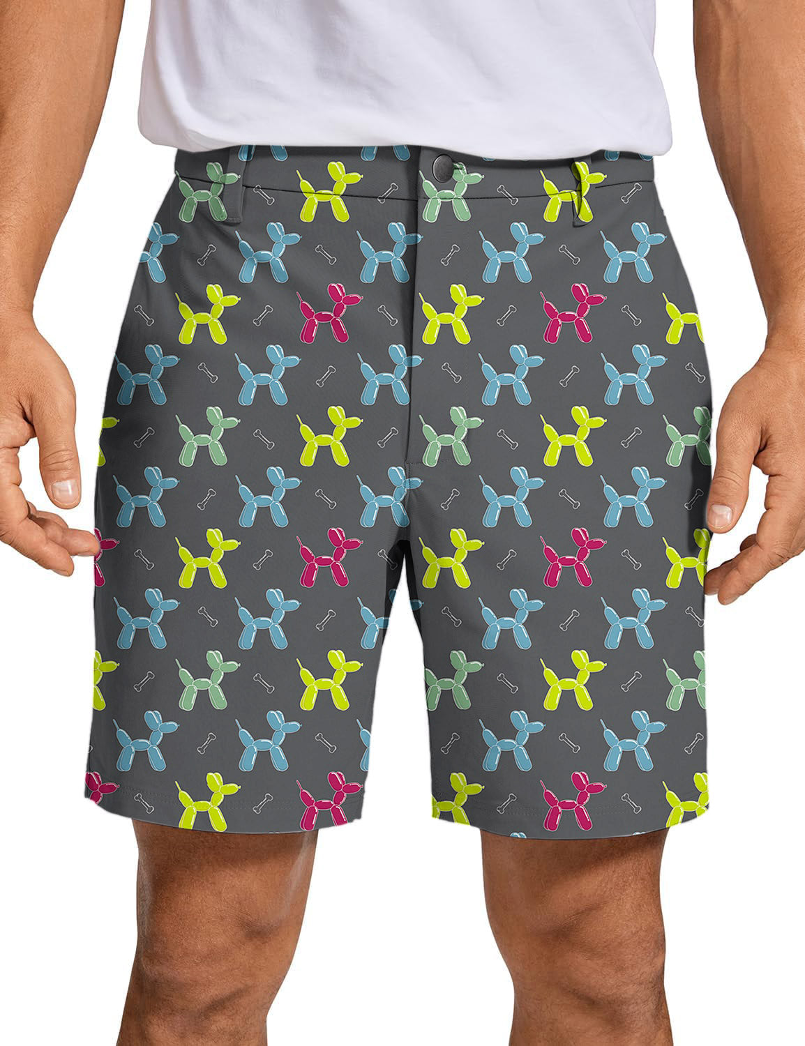 Men's Colorful Balloon Dog Golf Shorts