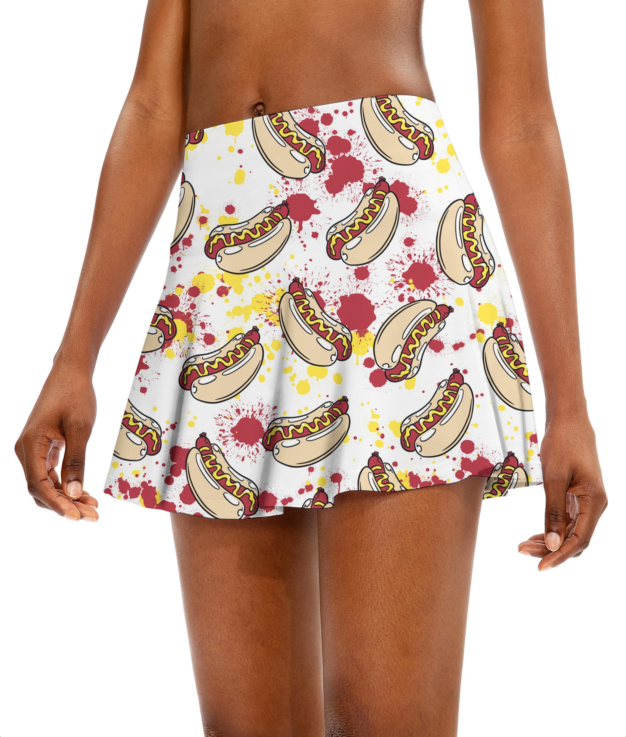 Hot Dog Women's Athletic Golf Skorts Flared Skirts