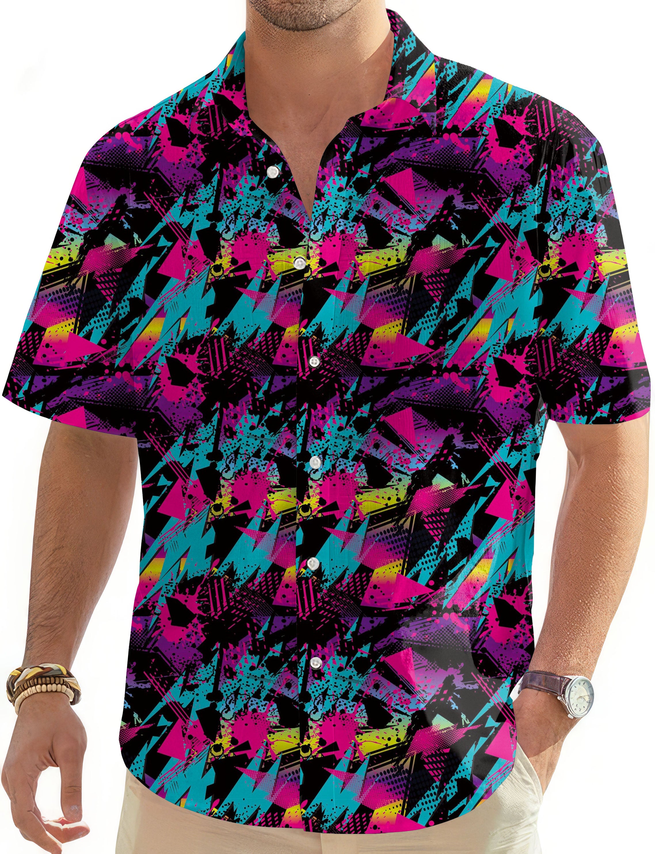 Retro er-Men's Golf Hawaiian Shirts Button Down Shirt