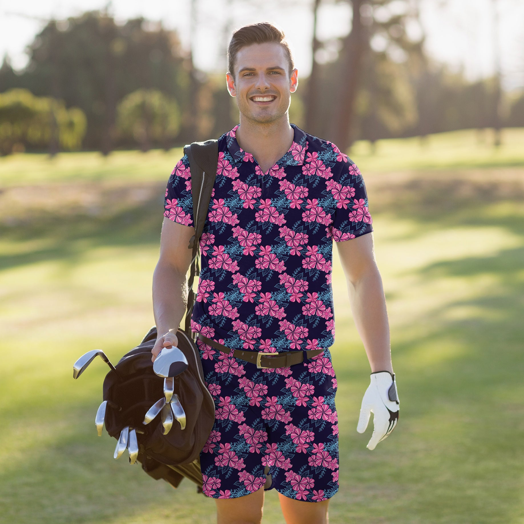 Men's Golf Set Polo+Shorts Blossom Burst