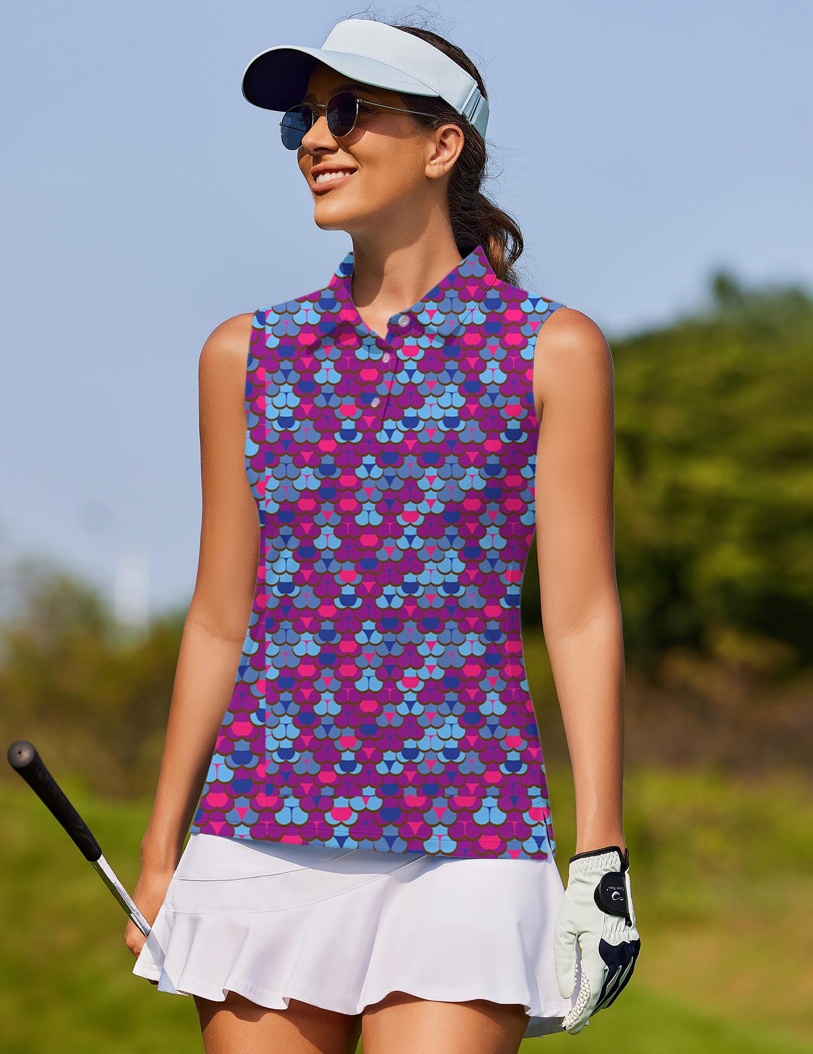 colorful world Women's golf Sleeveless shirt