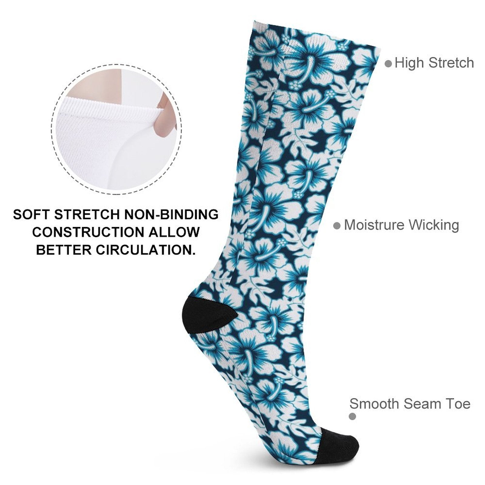 Hawaiian Hibiscus Prined socks Gifts for Men Women