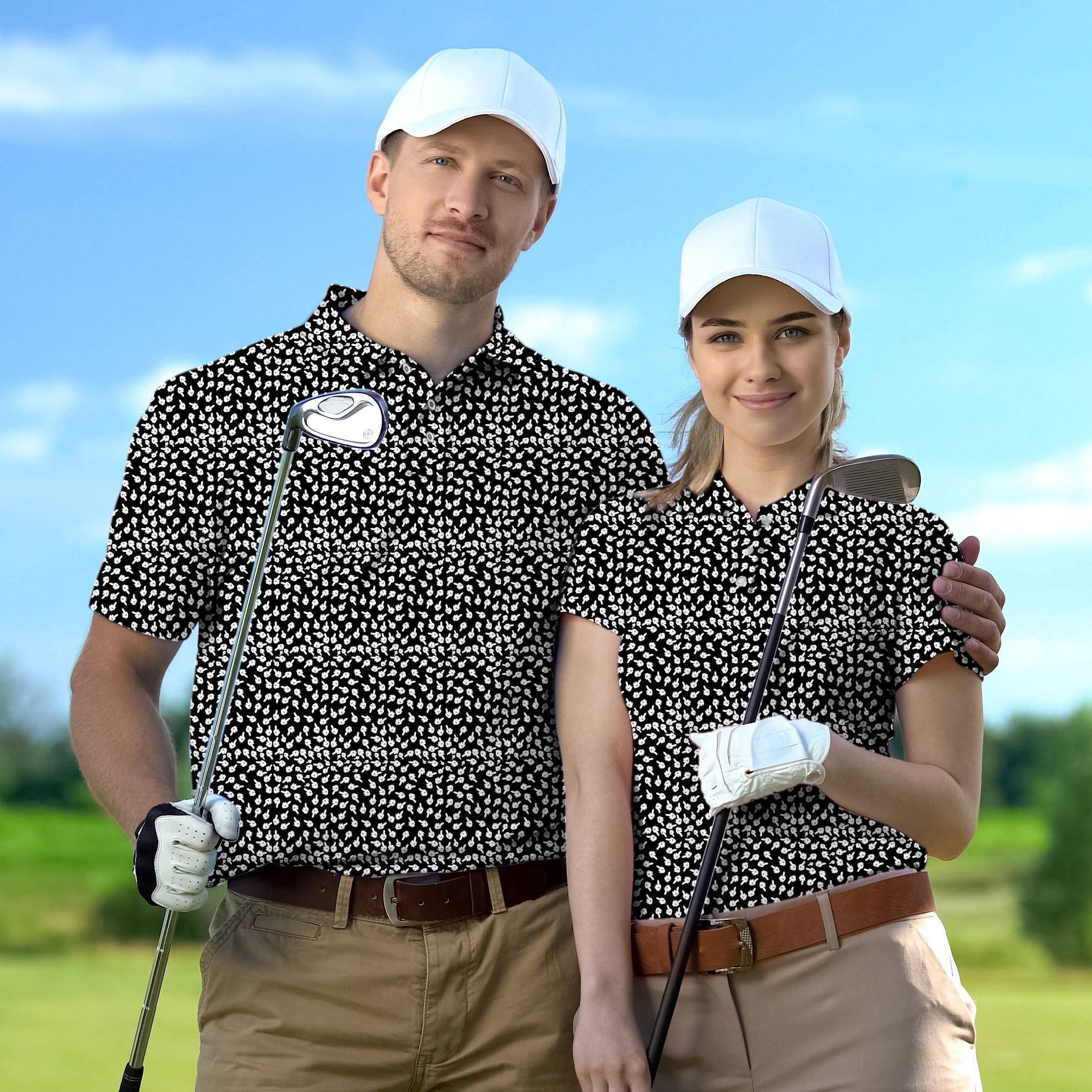 Golf Polo Couple Family set Middle Finger