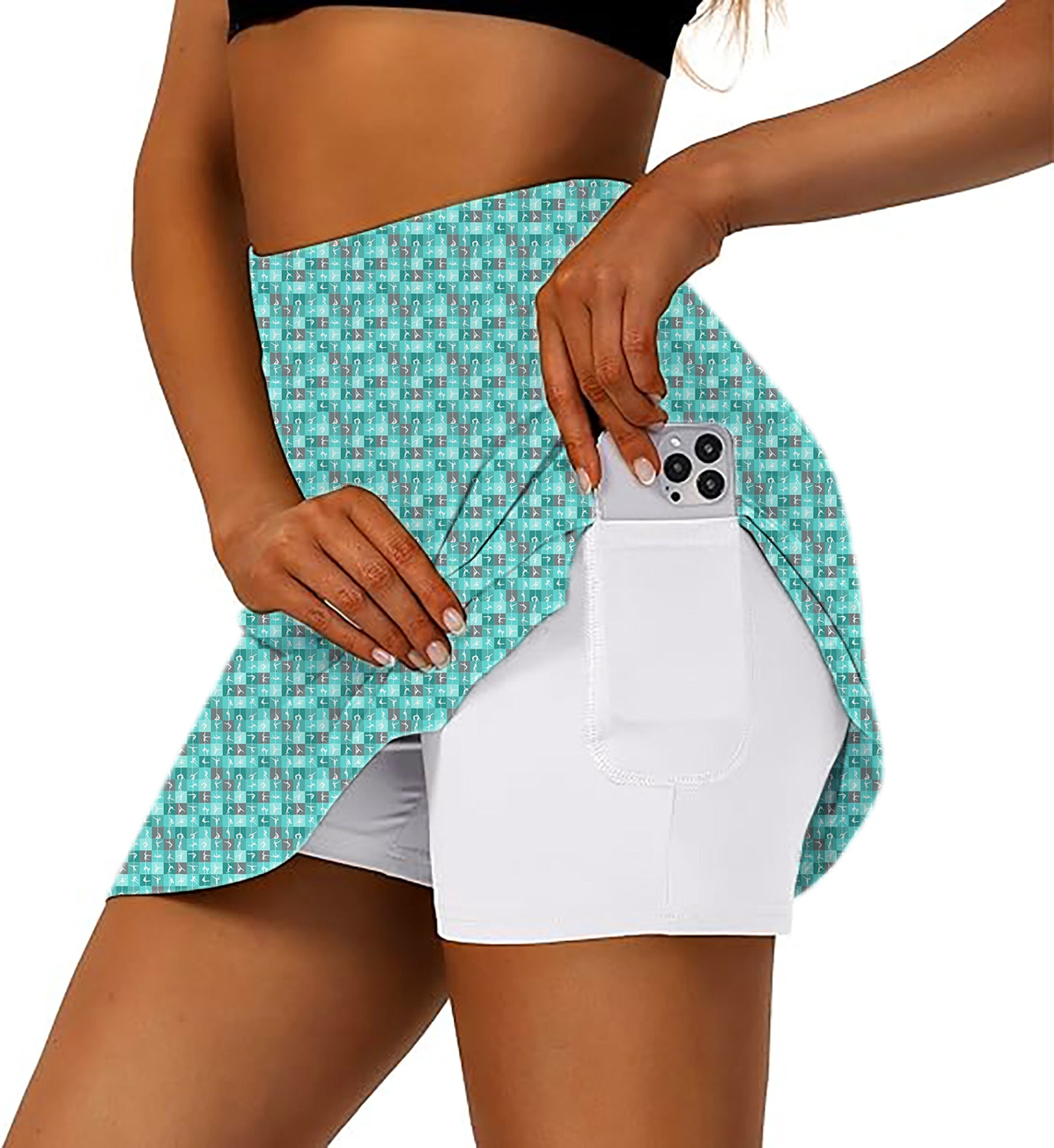 Women's Anti-Wrinkle Golf Skirts Inner Shorts Pocket