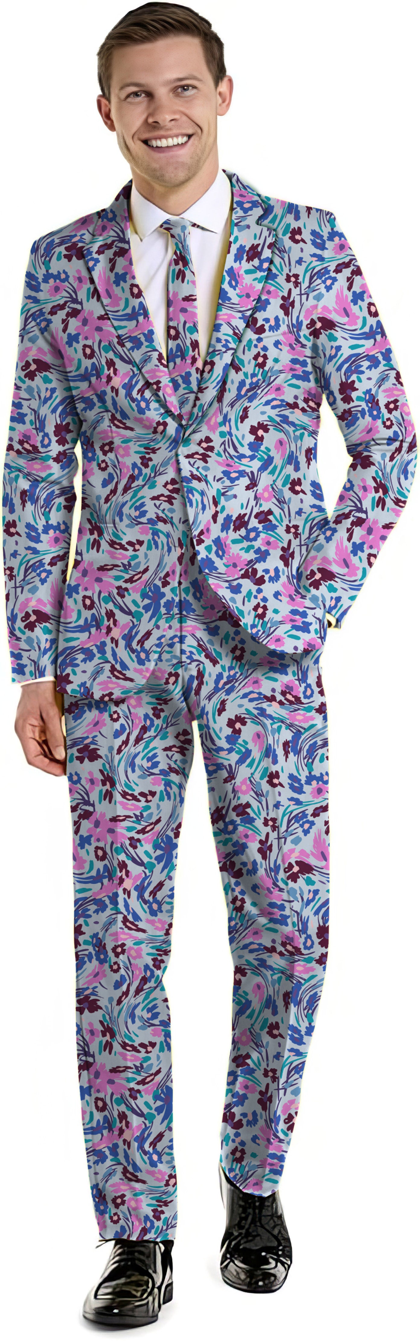 summer floral Men's Party Costumes-Theme Party 2 or 3pcs Suit set-Blazer Pants & Vest