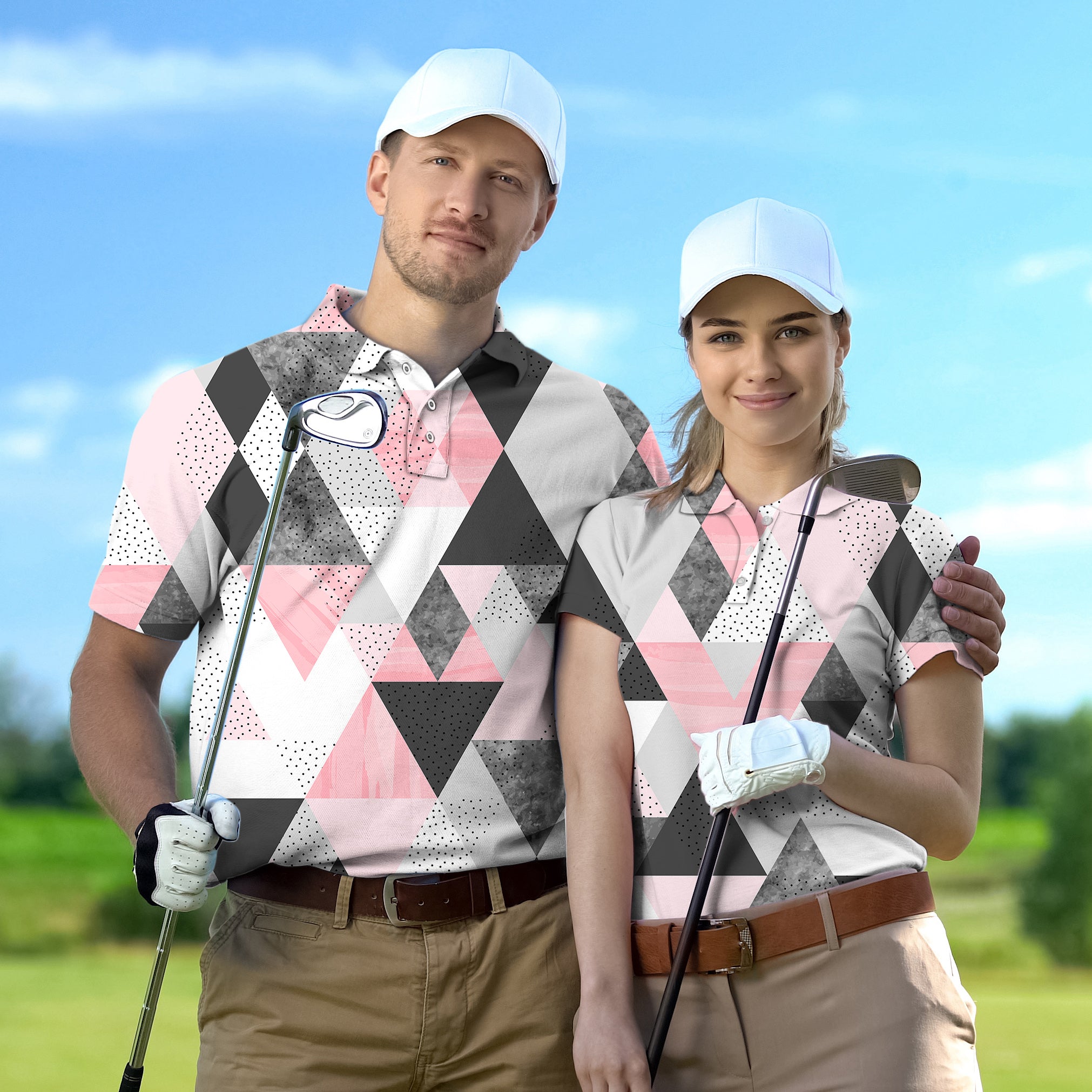 Golf Polo Couple Family set On Par tournament