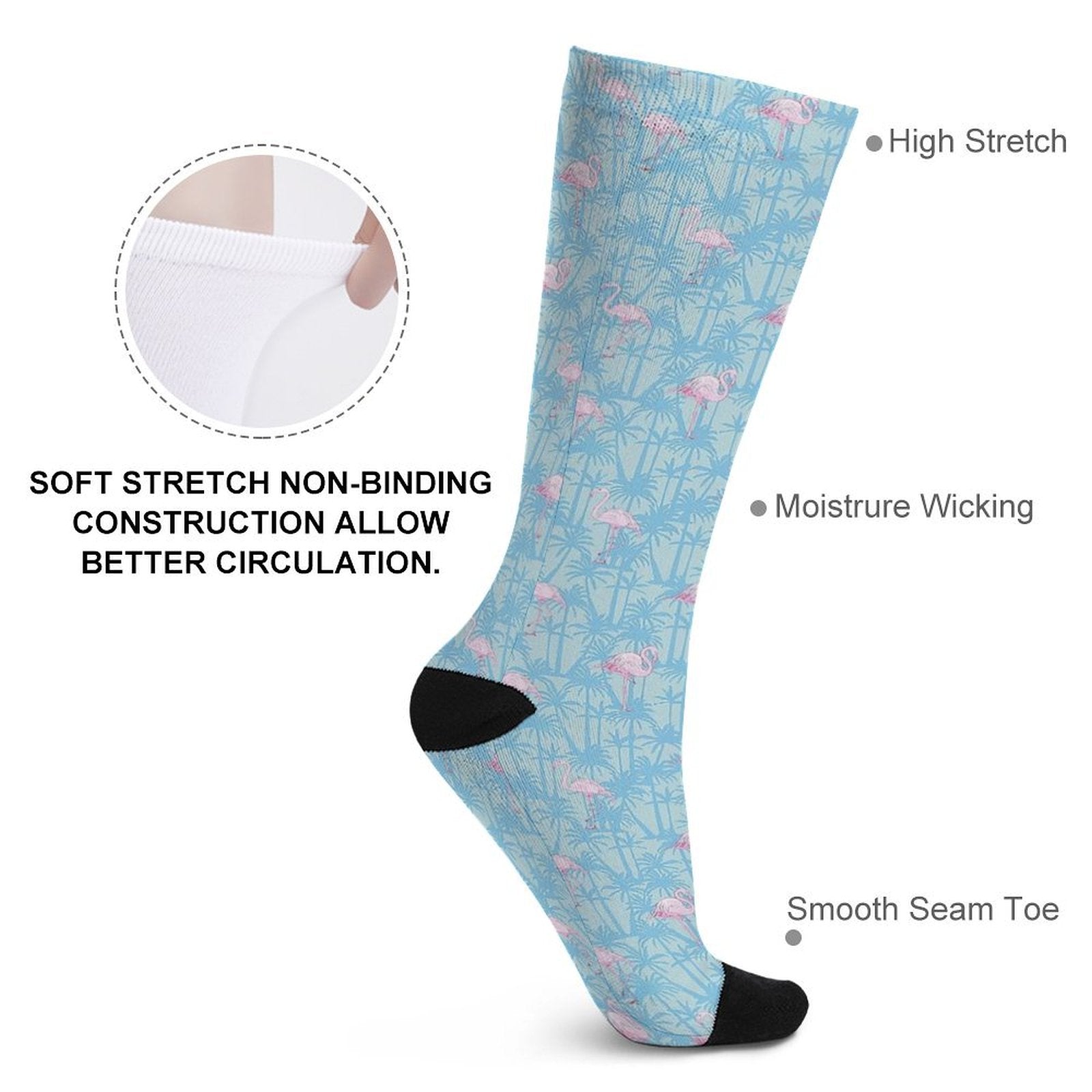 A pale pink flamingo Prined socks Gifts for Men Women
