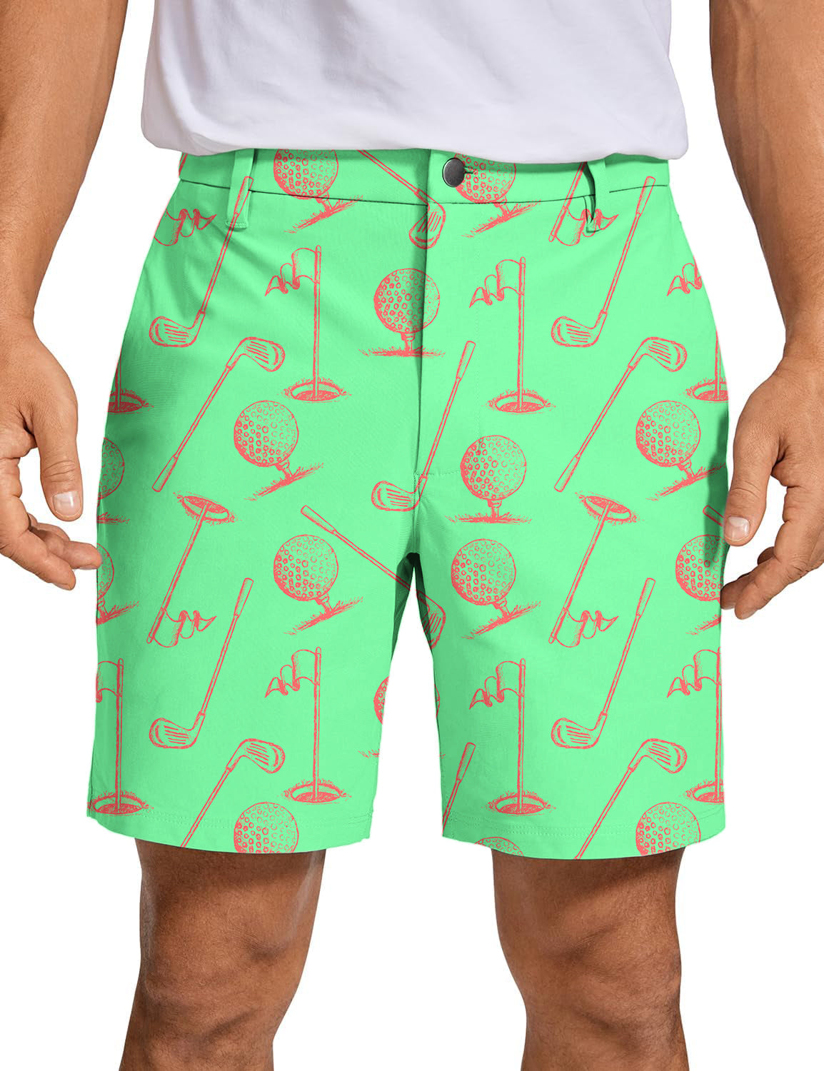 Men's Green Golf Club Golf Shorts