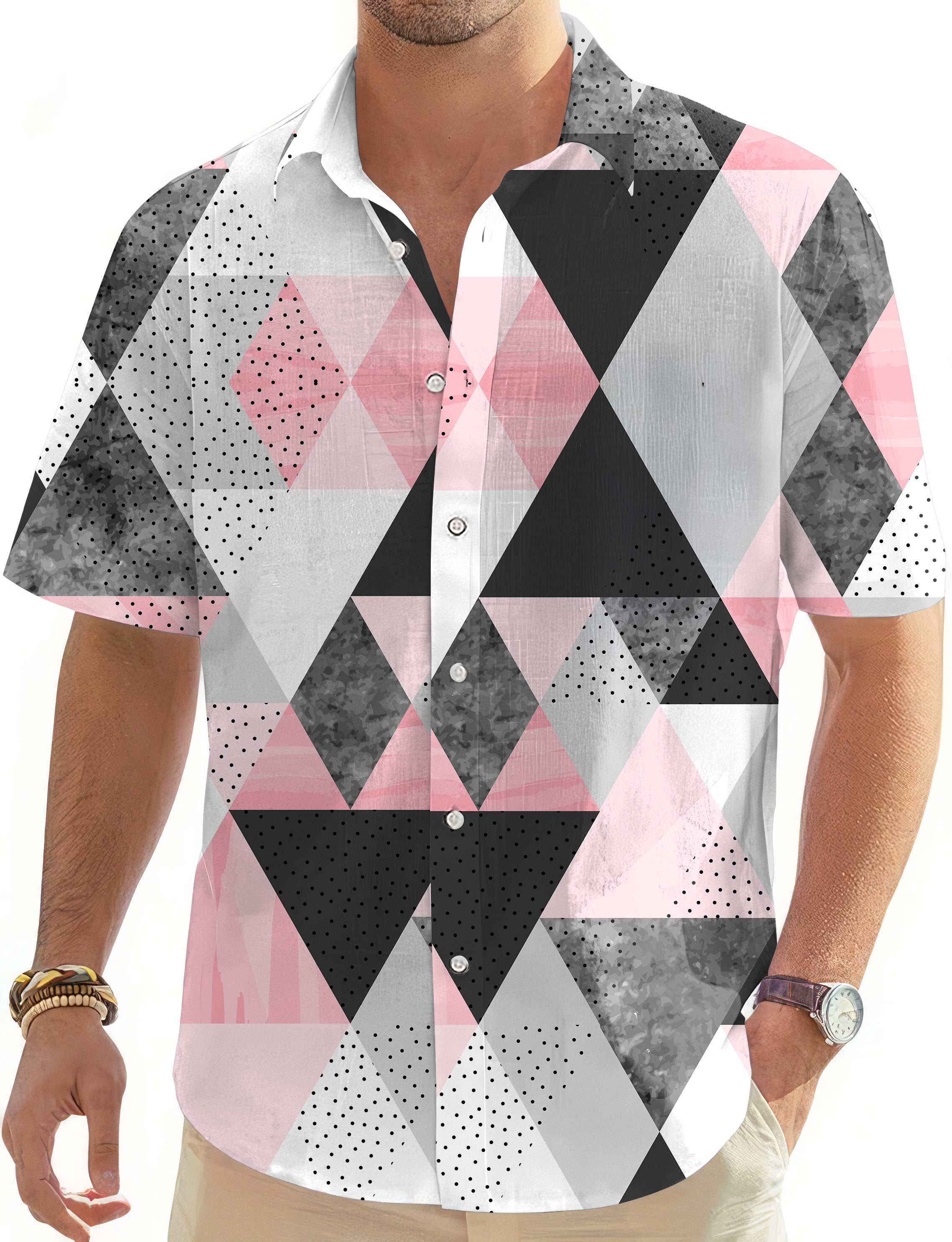 On Par-Men's Golf Hawaiian Shirts Button Down Shirt