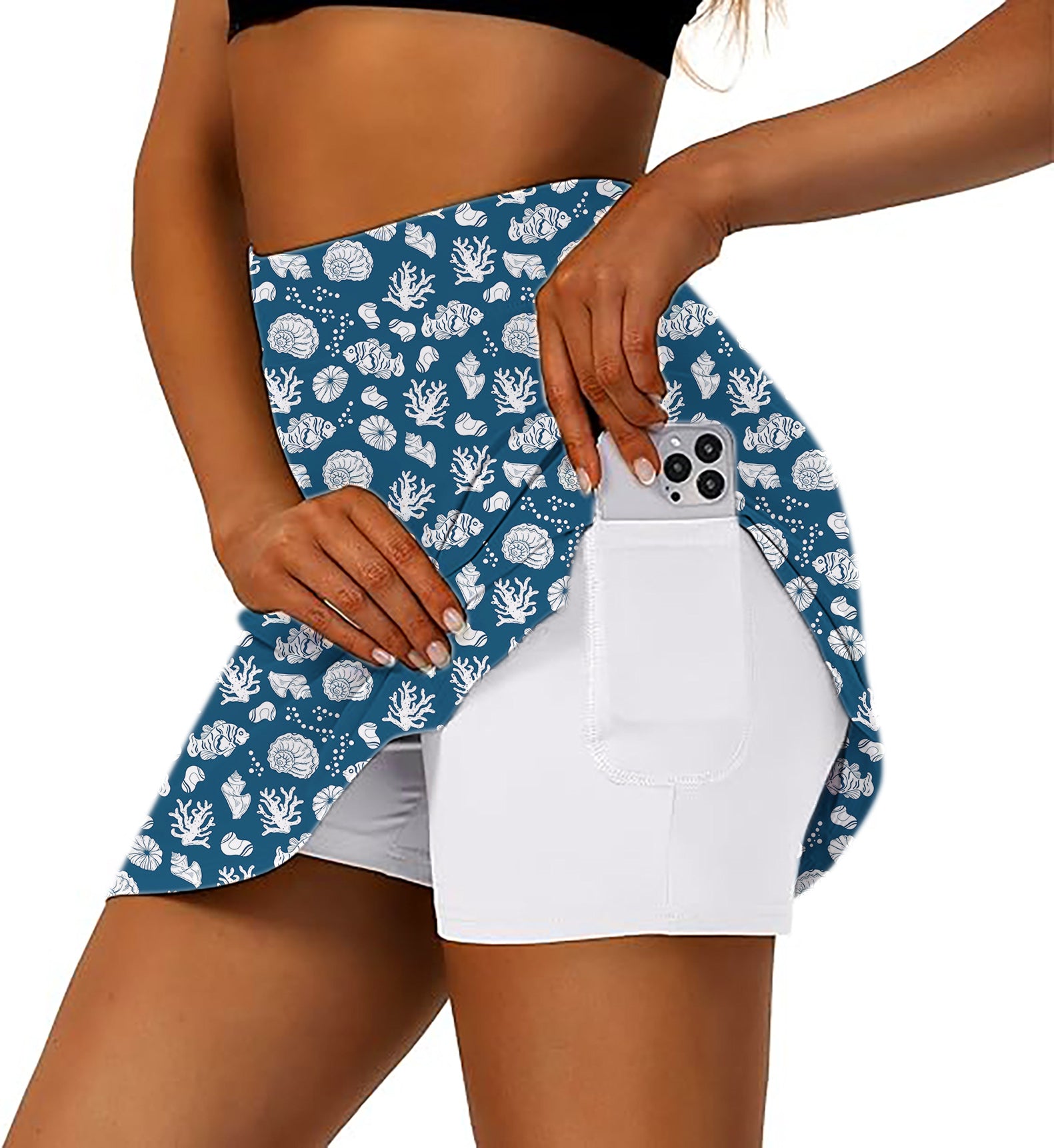 Tropical Fish Women's Athletic Golf Skorts Flared Skirts