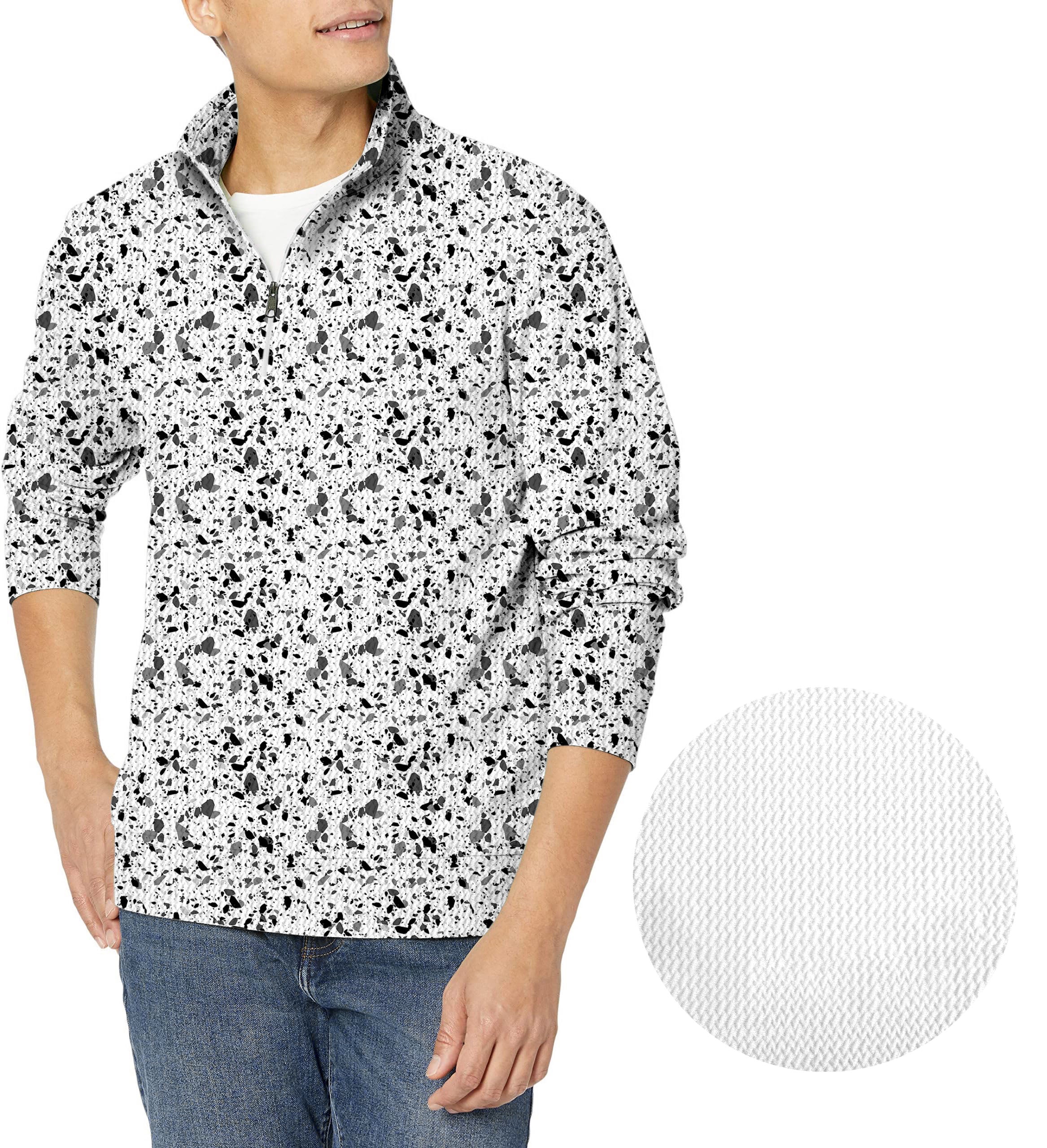 Terrazzo-Men's Golf Waffle Zipper Pullover