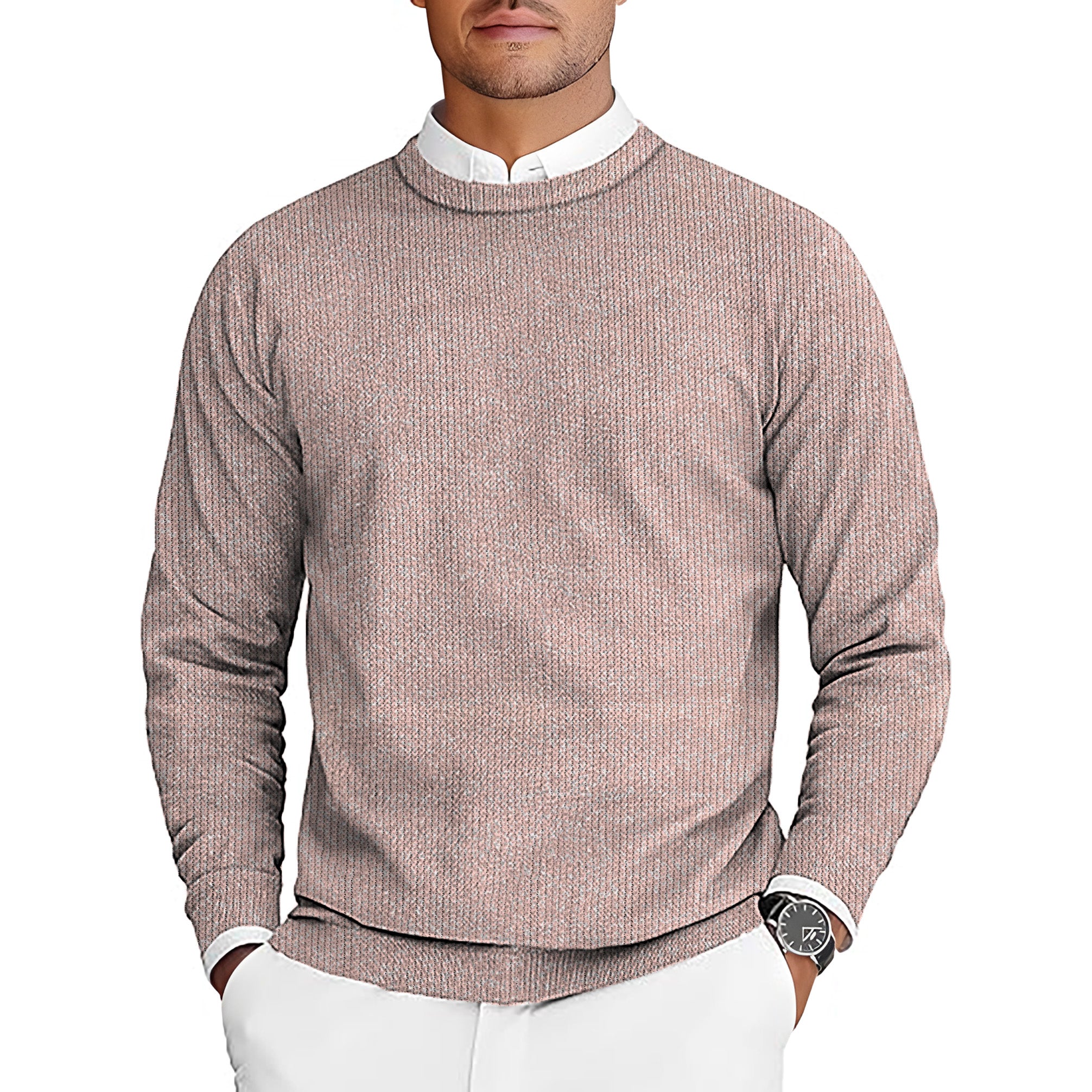 Peach Performance Men's Golf Crewneck Pullover Sweaters Ugly Sweater