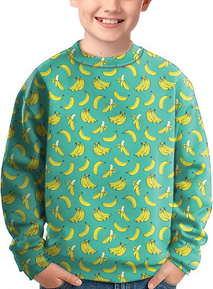 Banana Summer Crewneck Pullover Kids Ugly Sweater