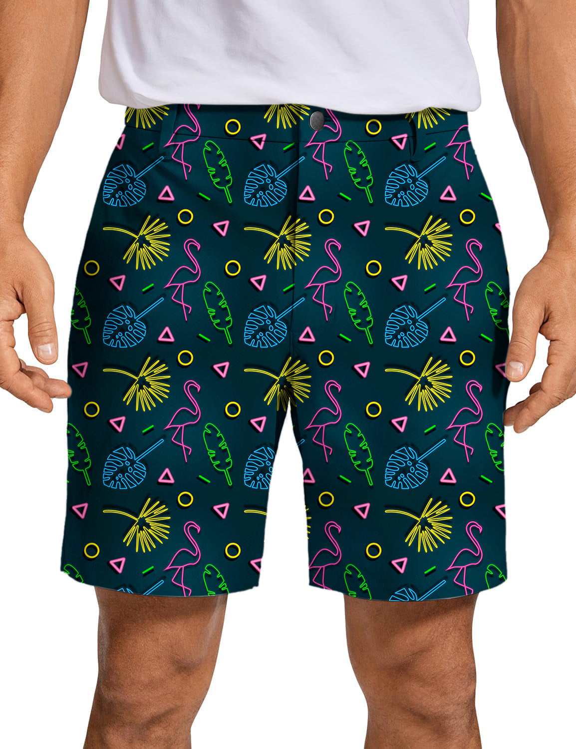 Men's  Flamingo neon Golf Shorts