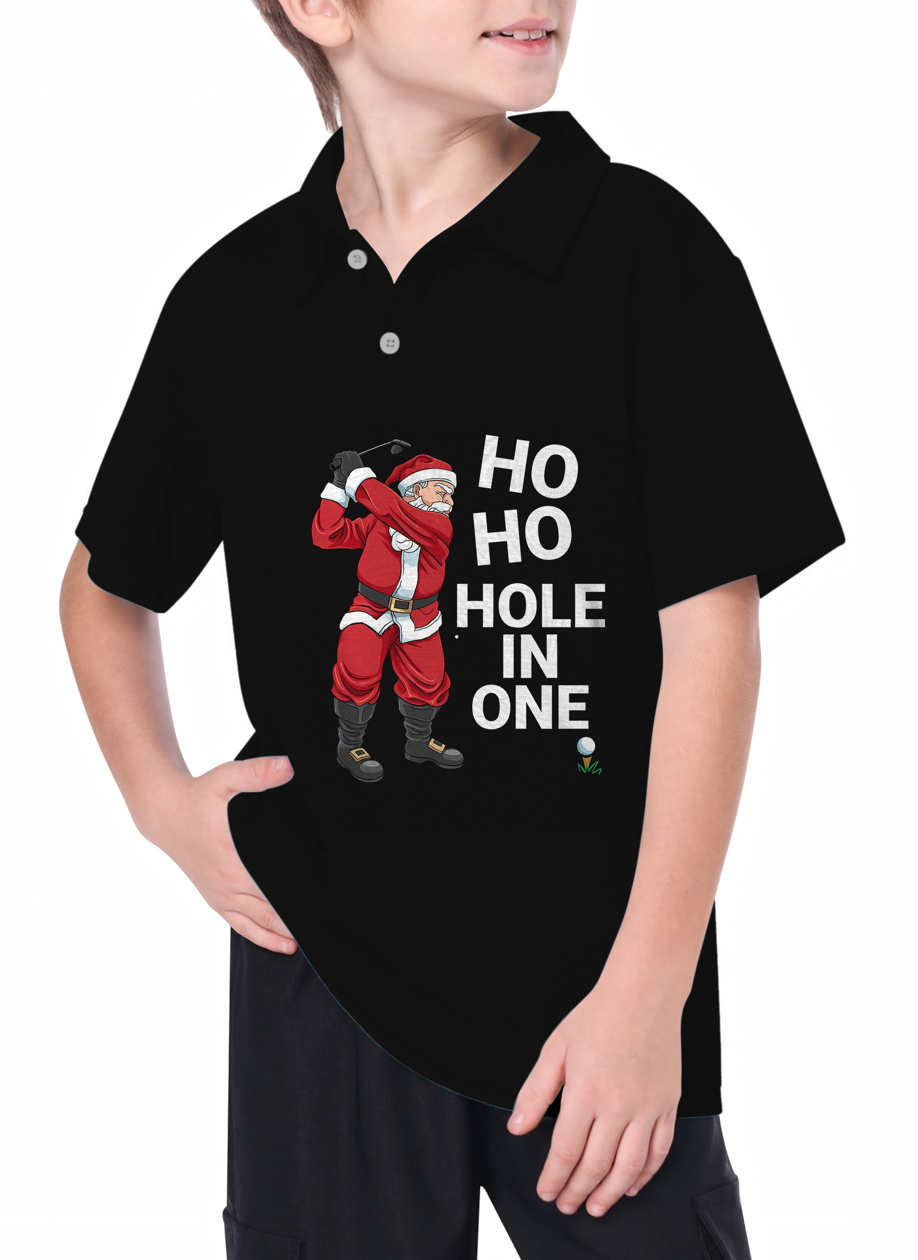 Youth Santa Claus Play Golf Christmas Golf Polo