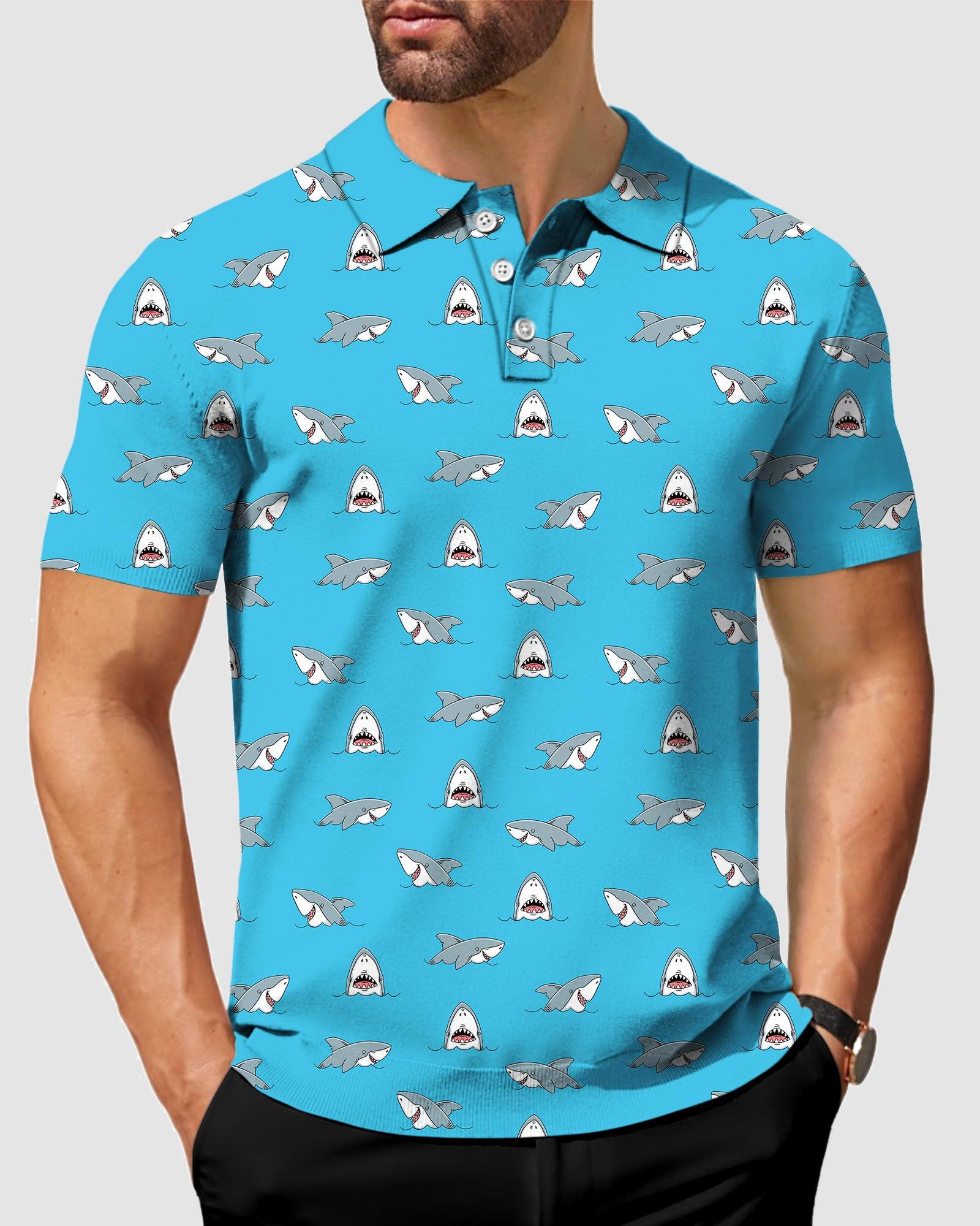 Men's Chomp Chomp shark golf polo