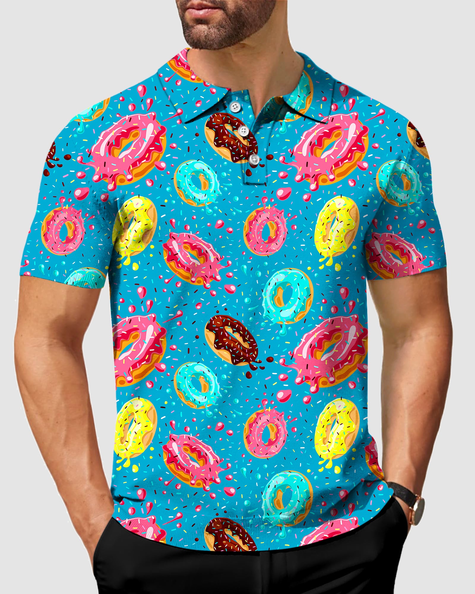 Men's Donut macaron golf polo Hole In One