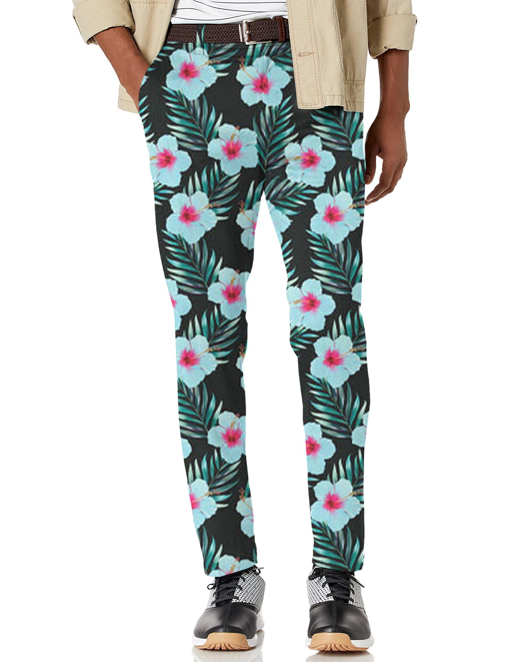 Men's Tropical Flowers Stretch Golf pants trousers