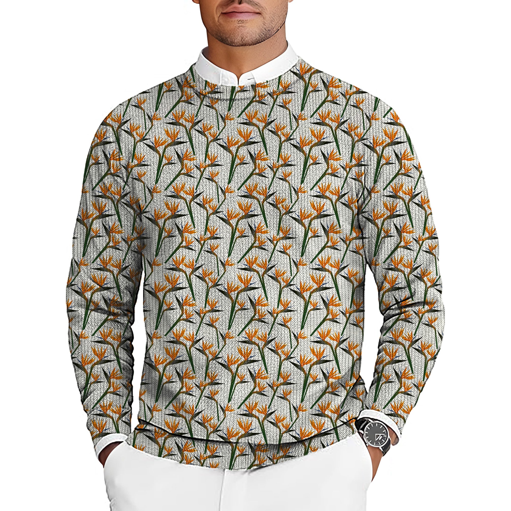 Youth Birds of Paradise Men's Golf Crewneck Pullover Sweaters Ugly Sweater