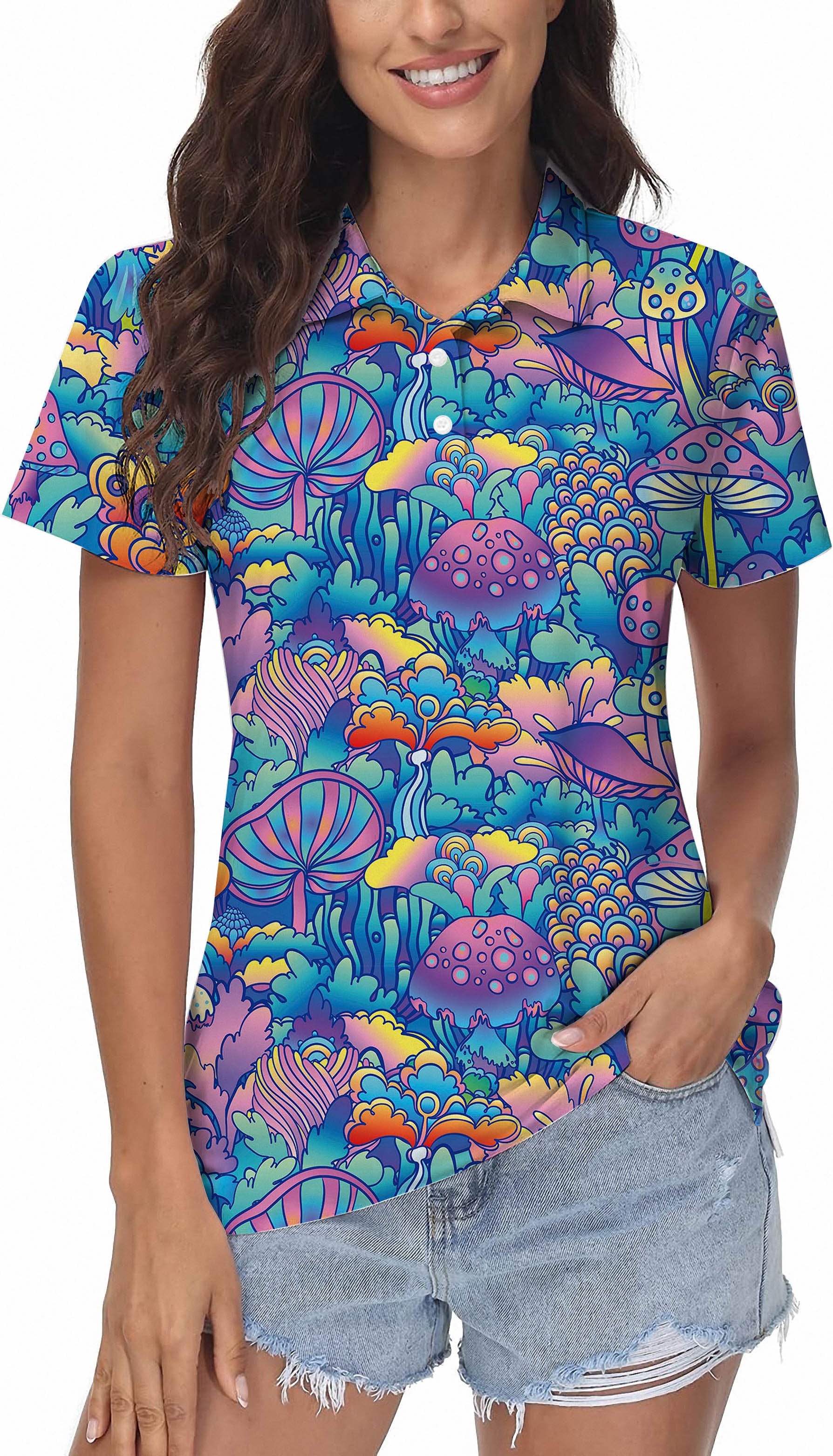 Magic Mushroom Women's Golf Polo