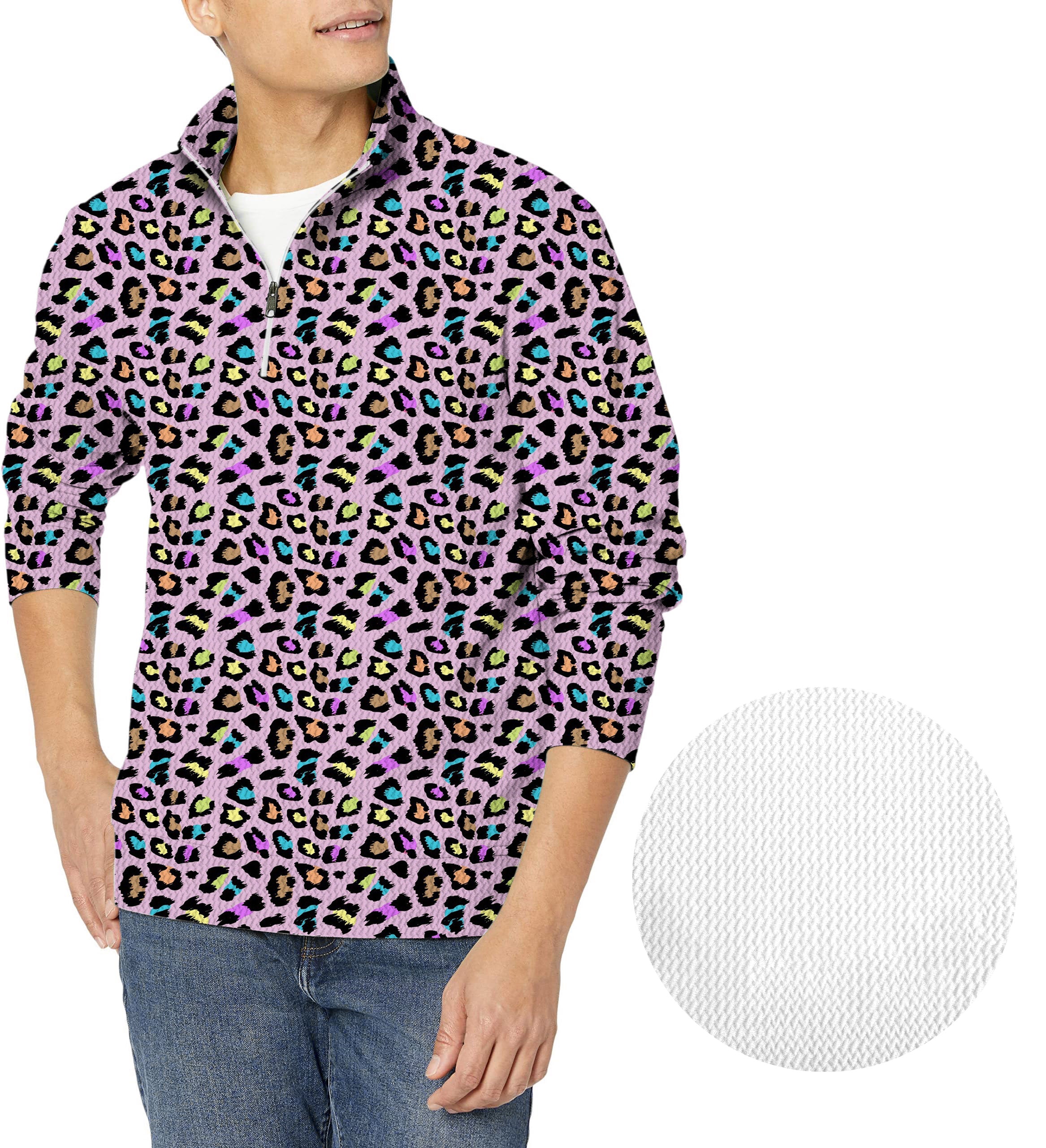 Leopards of color-Men's Golf Waffle Zipper Pullover