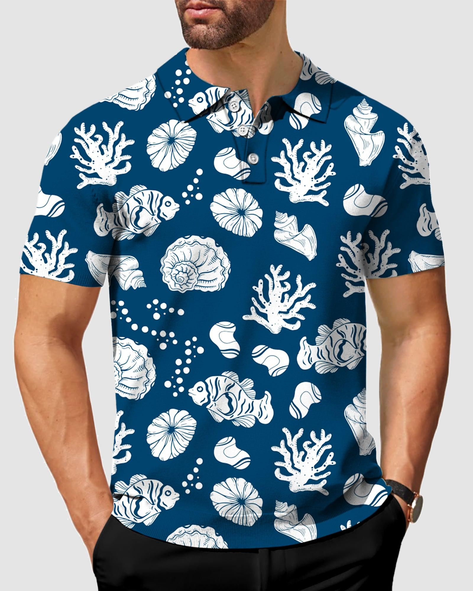 Men's Tropical Fish golf polo