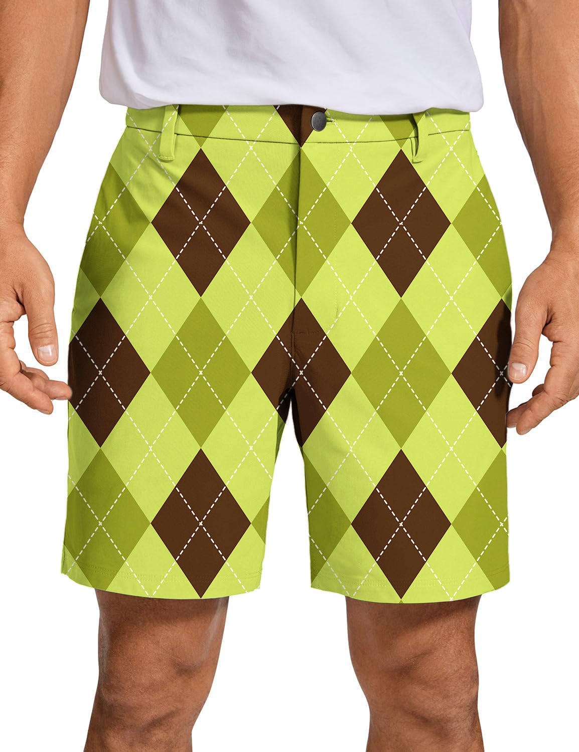 Men's Yollow Argyle Golf Shorts