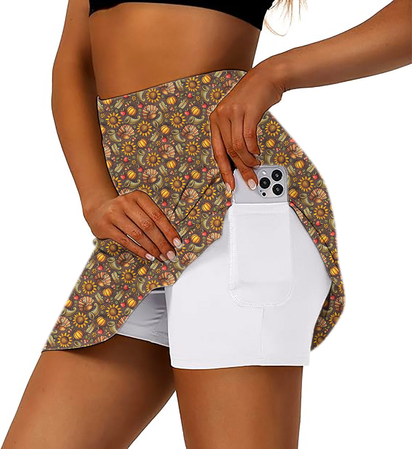 Women's TurkeyTime Golf Skirts Inner Shorts Pocket