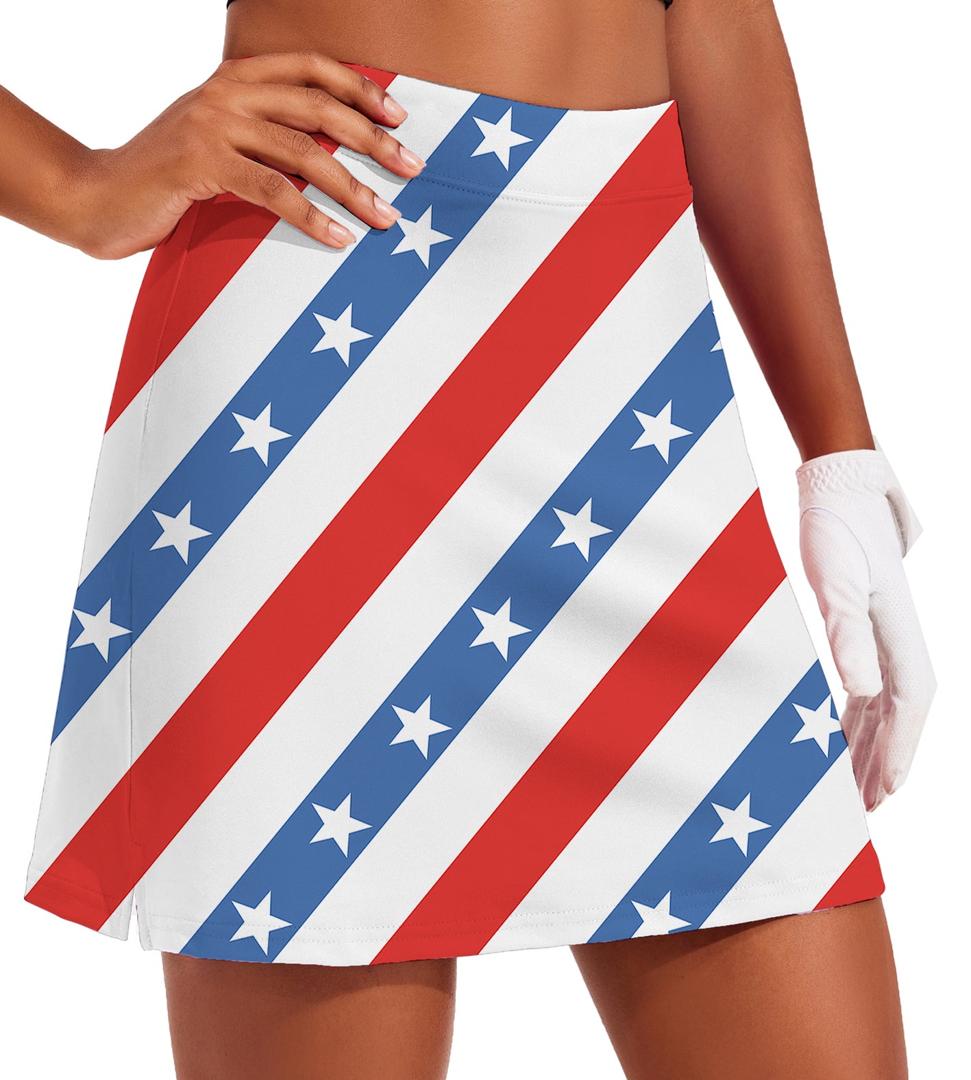 Women's American President Day Golf Skirts Inner Shorts Pocket