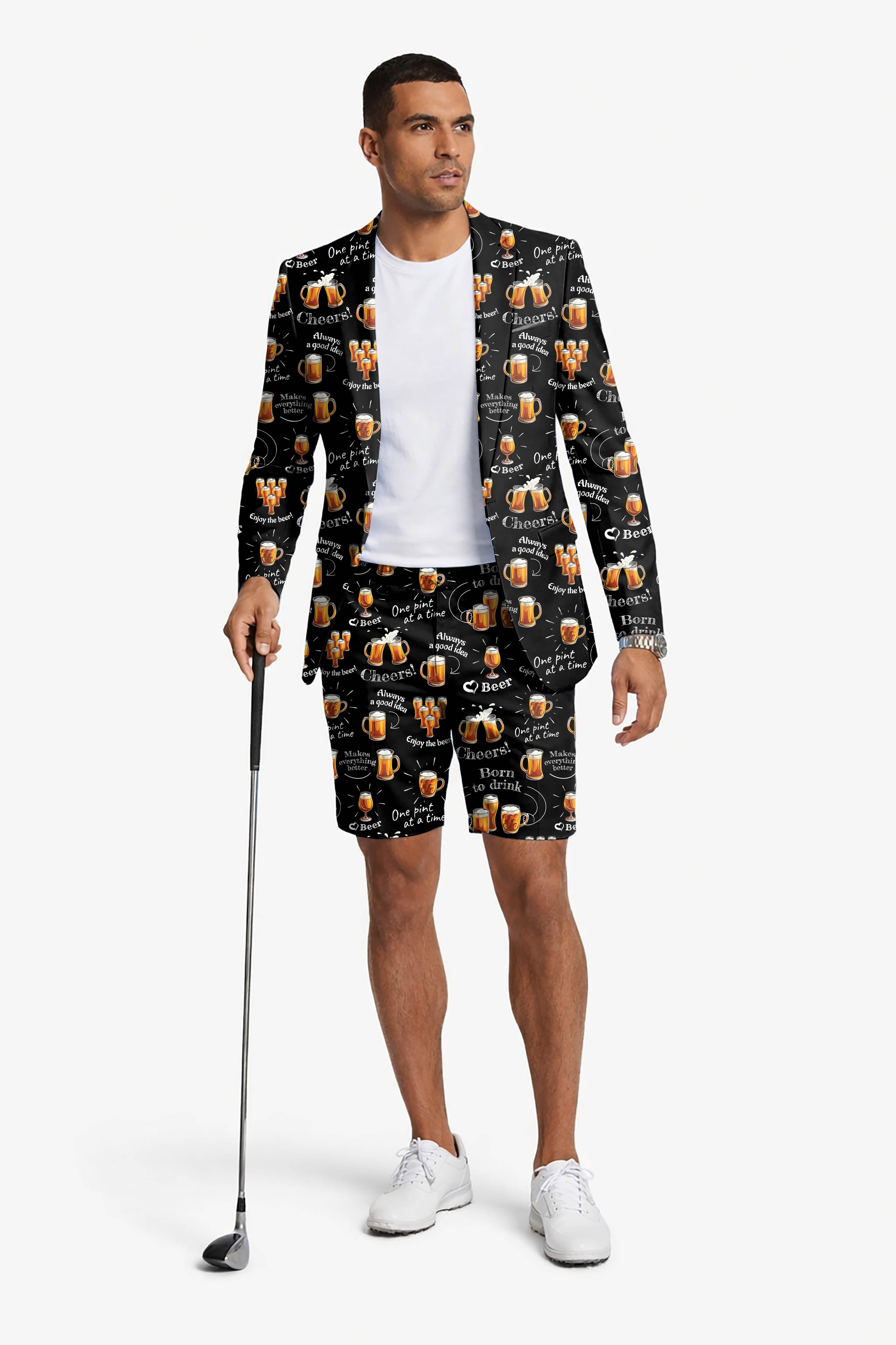 cheer beer Men's Party Costumes-Theme Party 2pcs Suit set-Blazer Shorts