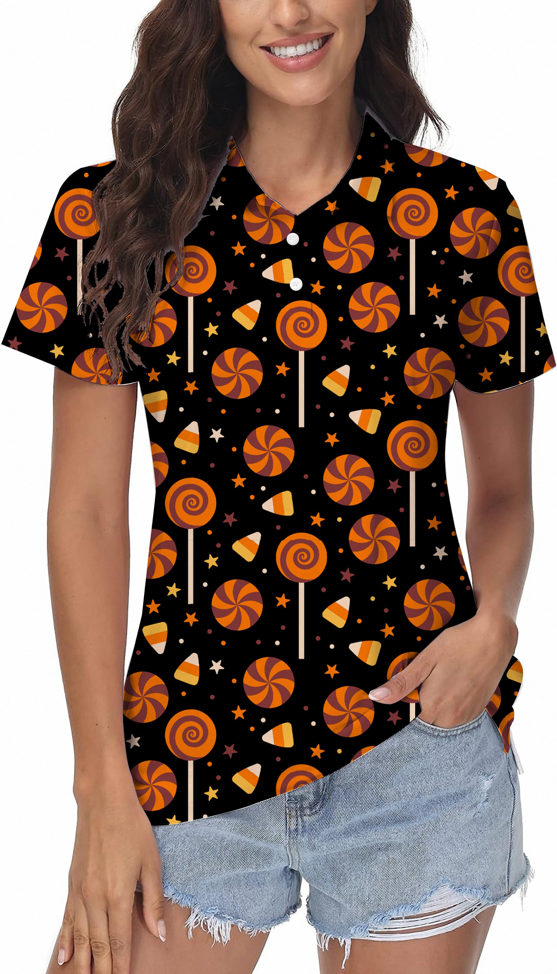 Halloween Lollipops Women's Golf Polo