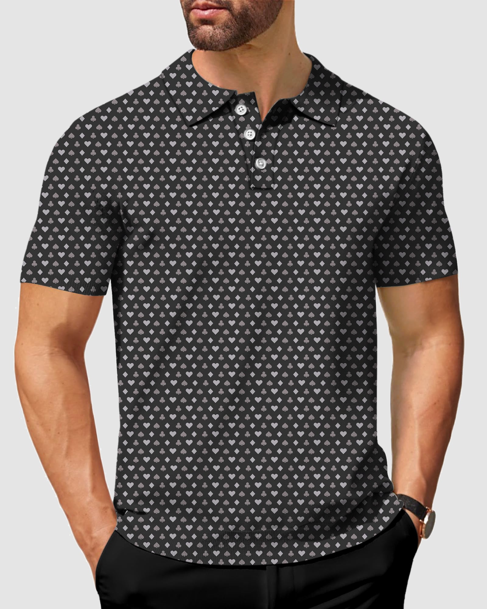 Men's golf polo Poker Pattern