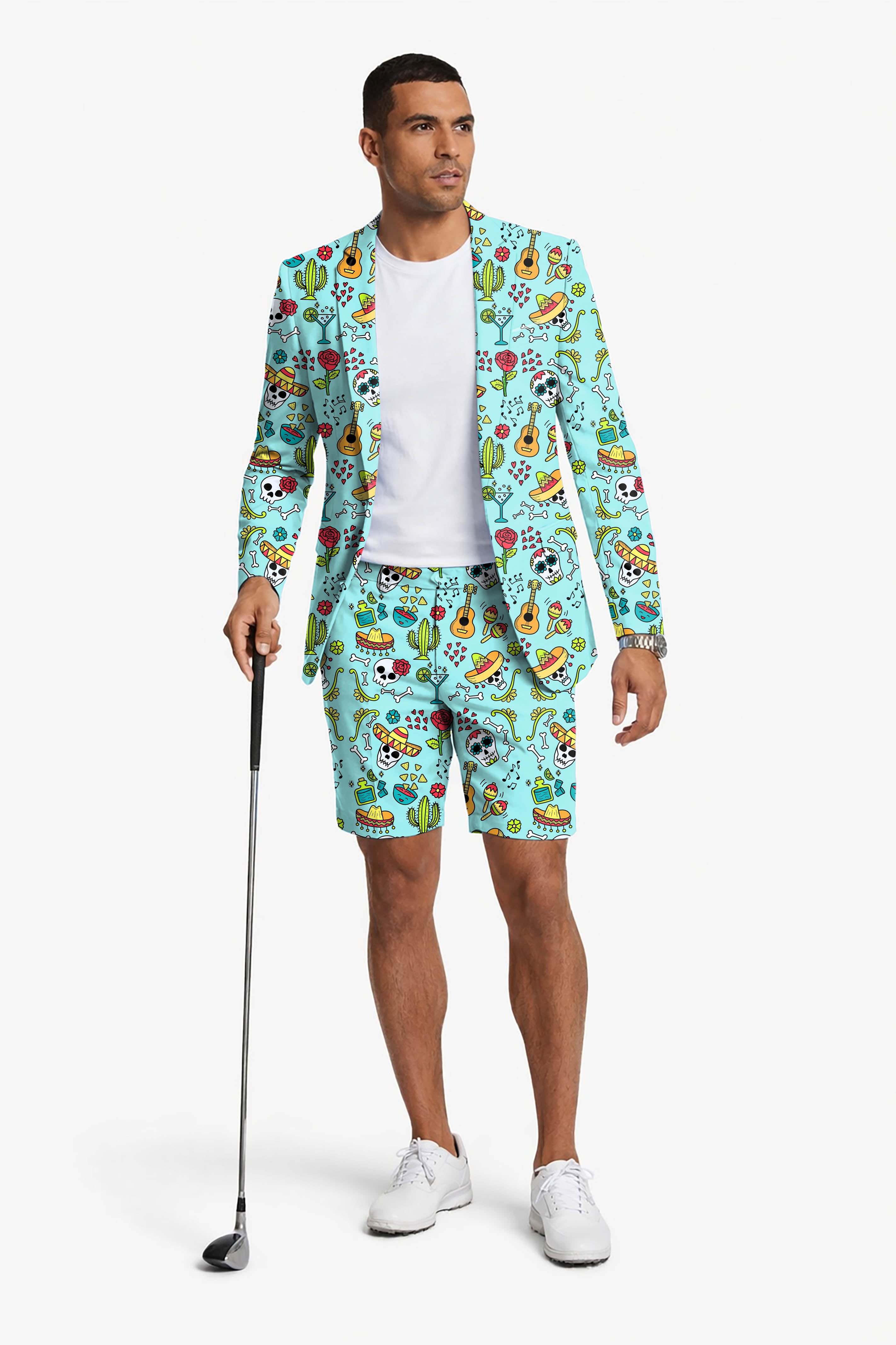 Fiesta Time Men's Party Costumes-Theme Party 2pcs Suit set-Blazer Shorts