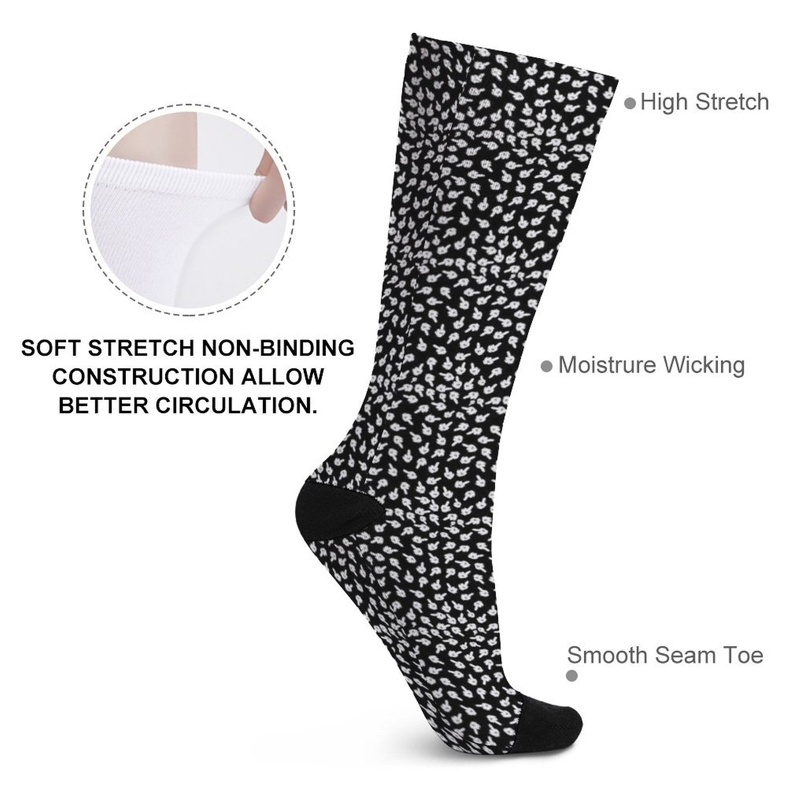 Middle Finger Prined socks Gifts for Men Women