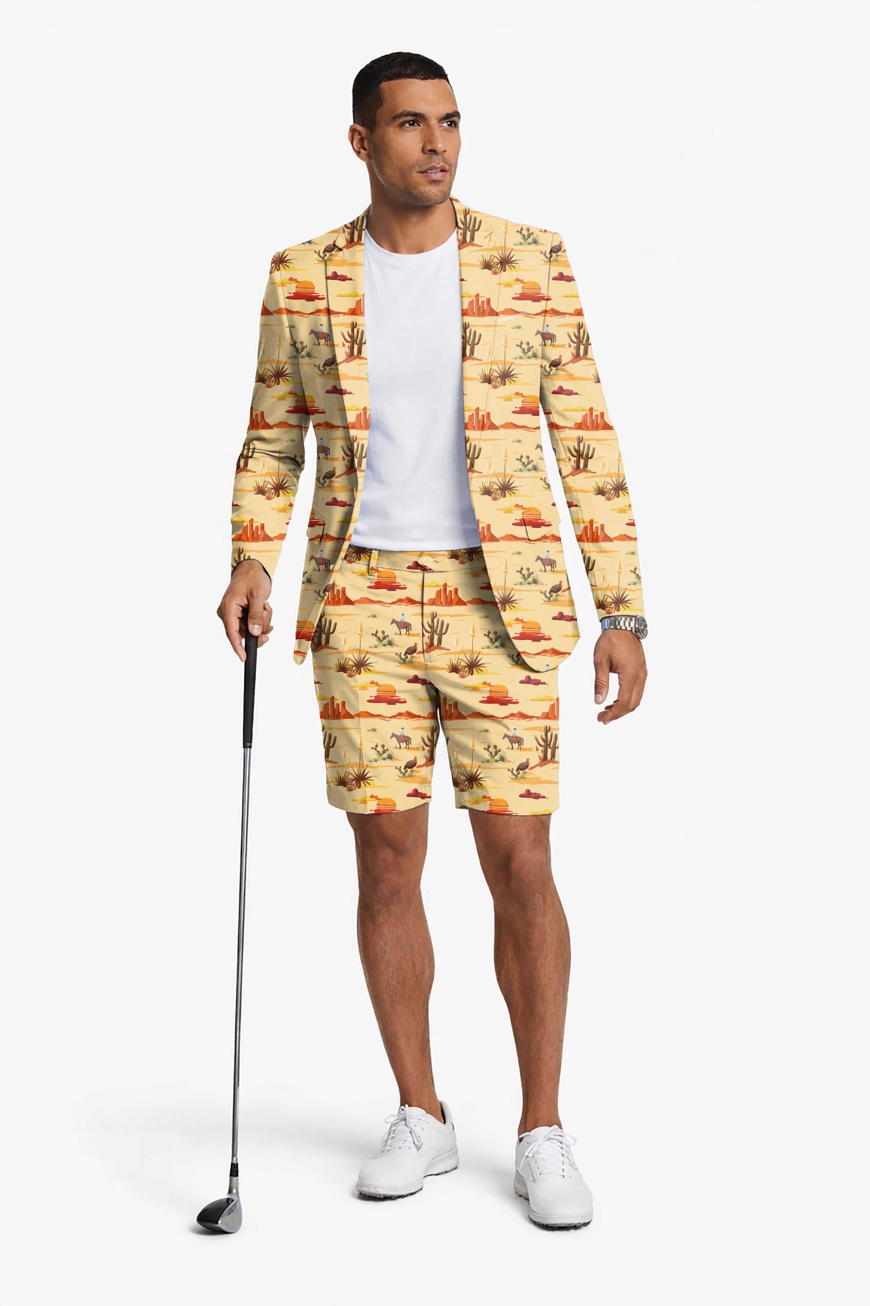 Vintage Desert Men's Party Costumes-Theme Party 2pcs Suit set-Blazer Shorts