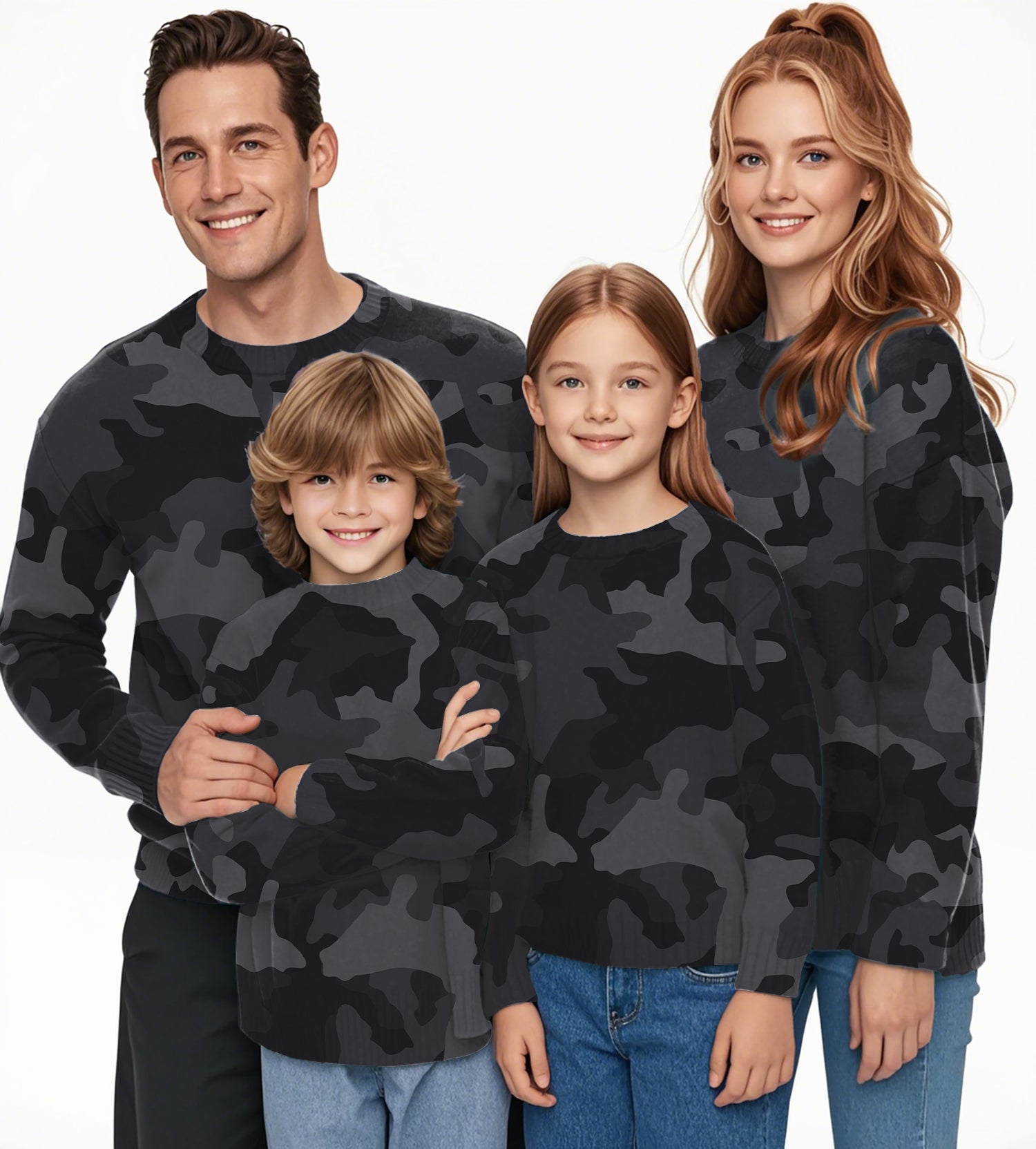 Ghost Camo Crewneck Pullover Ugly Sweater Men Women boy girl family