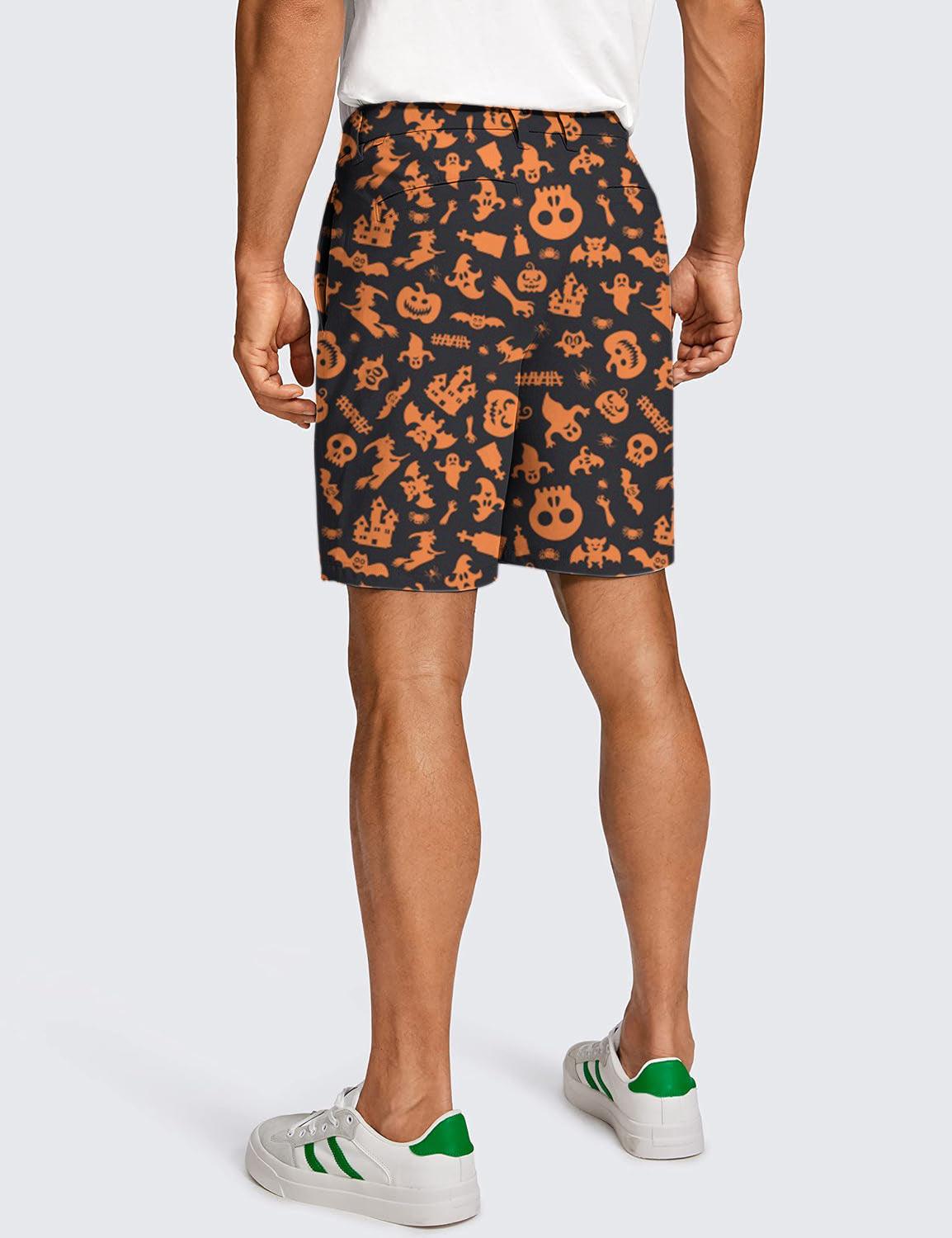 Men Spooky Halloween Golf Shorts