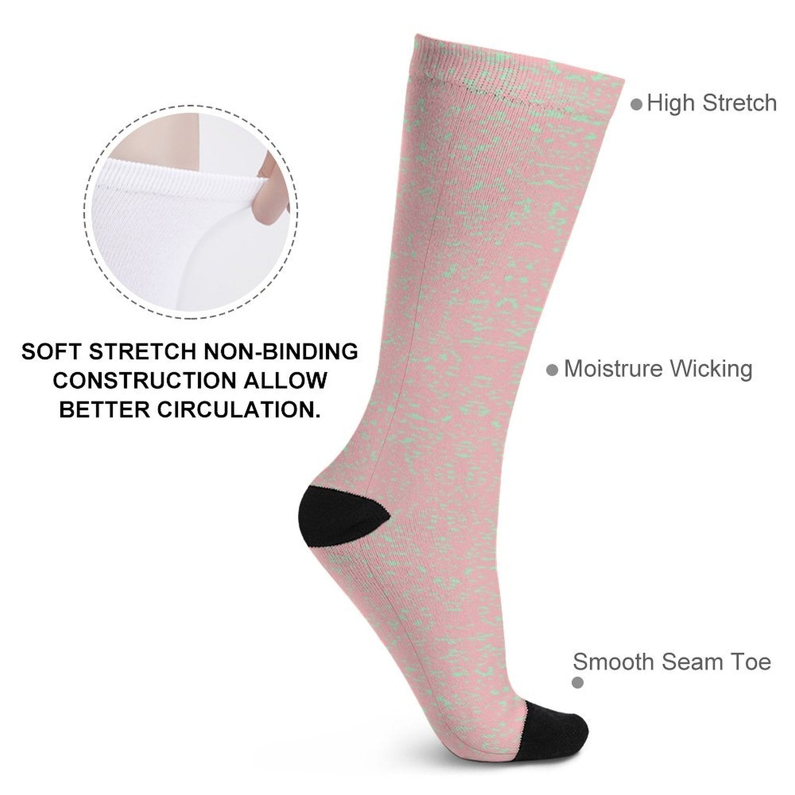 Pastel Pink Fusion Prined socks Gifts for Men Women